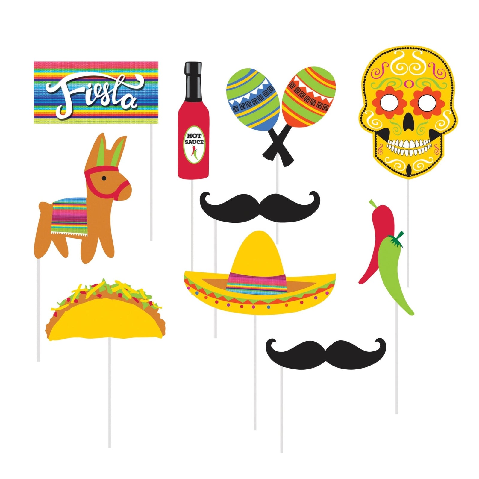 Fiesta Party Photo Props 10ct - Stesha Party