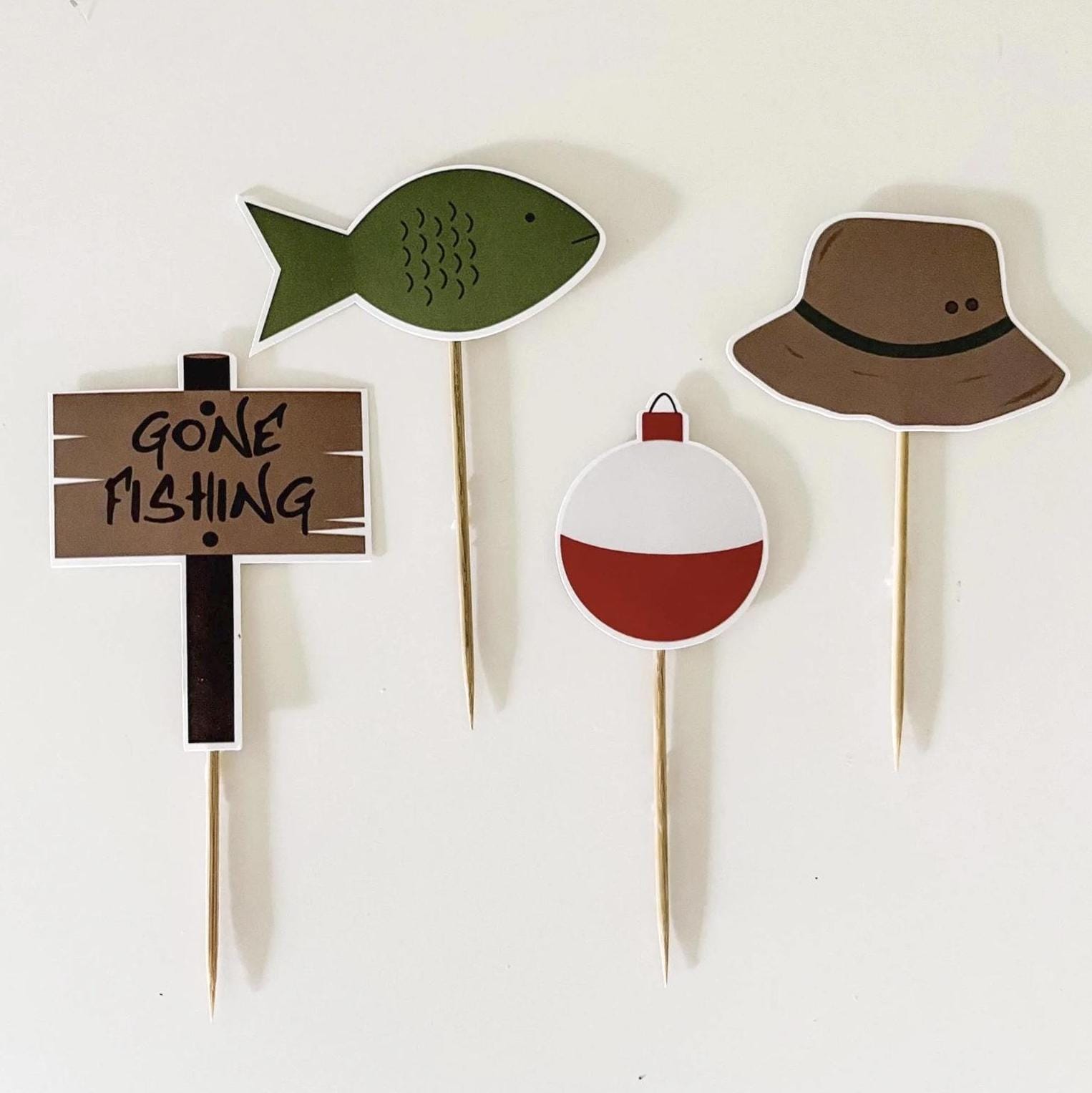 Fishing Cupcake Toppers 8ct - Stesha Party