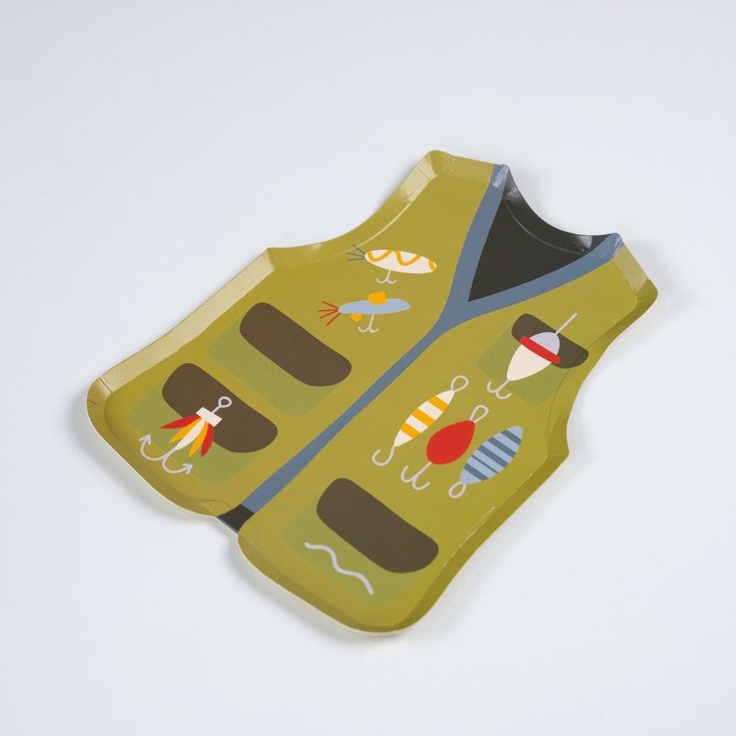 Fishing Vest Plates 8ct - Stesha Party