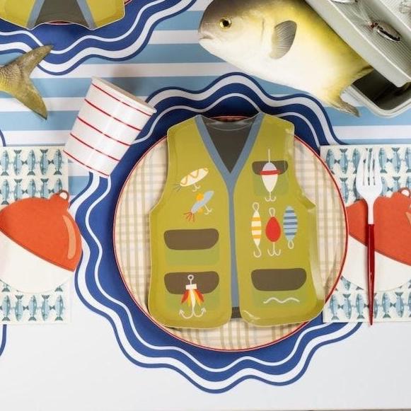 Fishing Vest Plates 8ct - Stesha Party