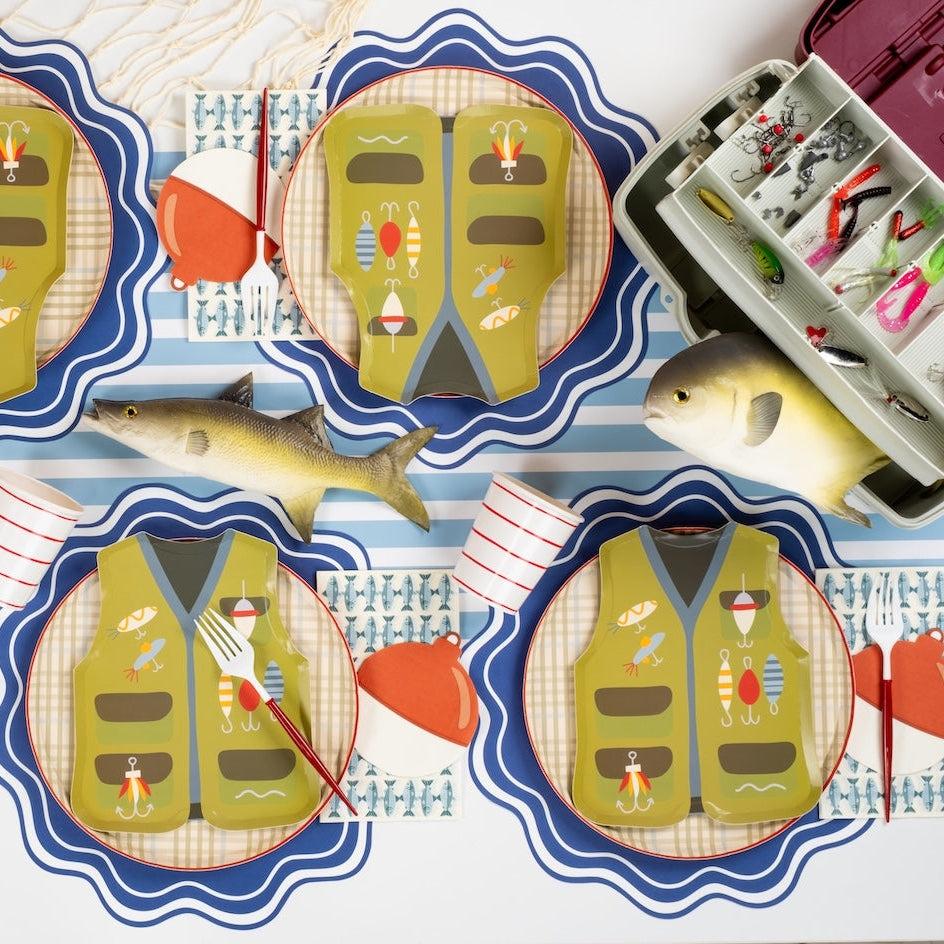 Fishing Vest Plates 8ct - Stesha Party