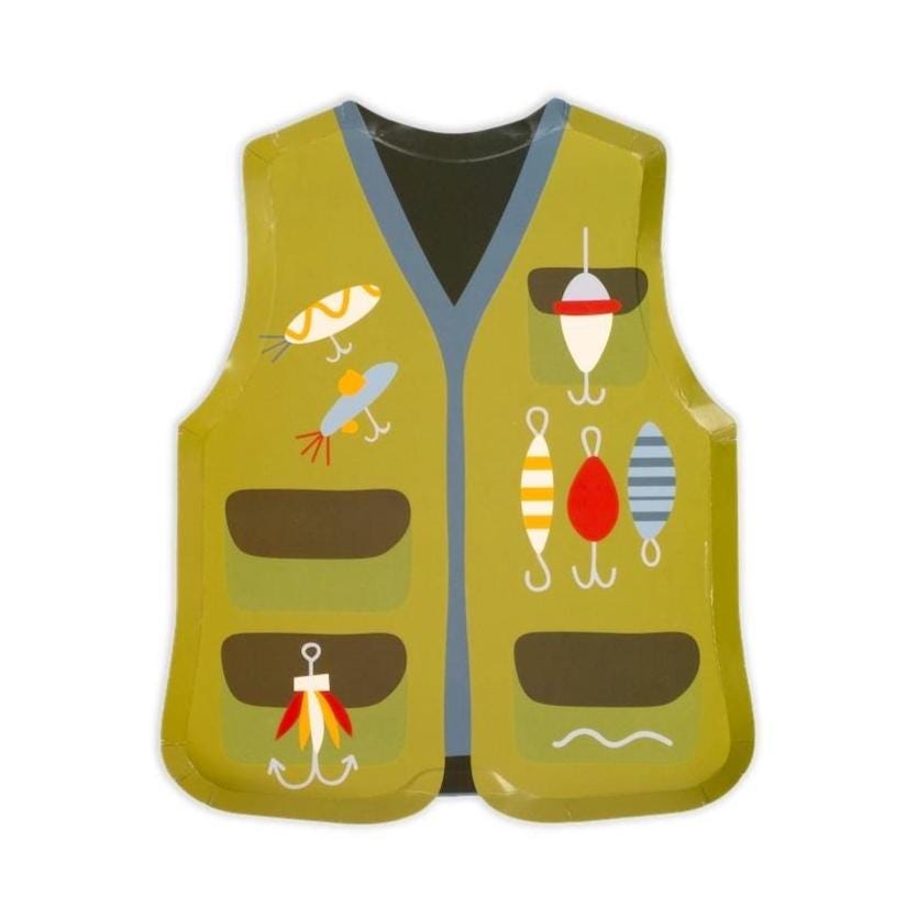 Fishing Vest Plates 8ct - Stesha Party