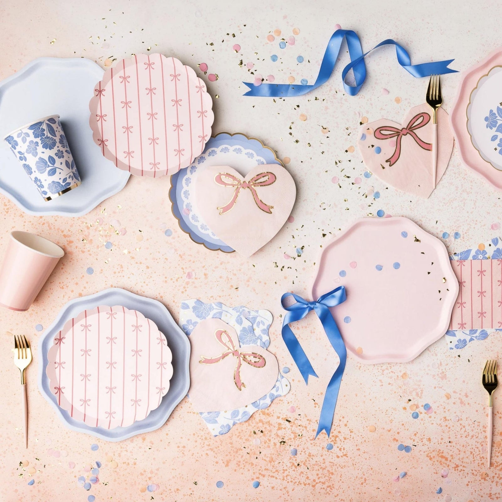 Floral Blue Luncheon Napkins 20ct - Stesha Party