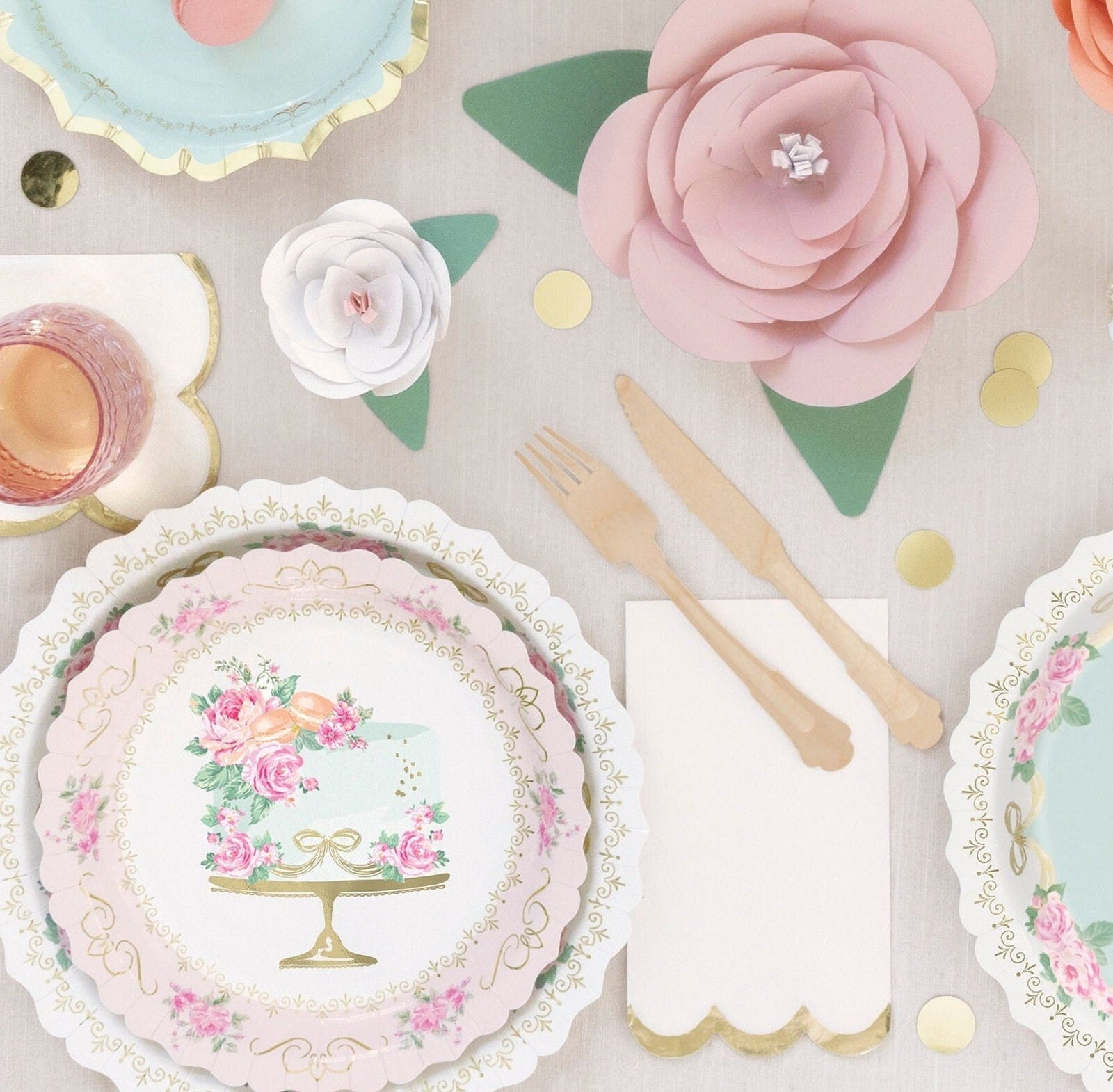 Floral Bridal Shower Plates - Stesha Party