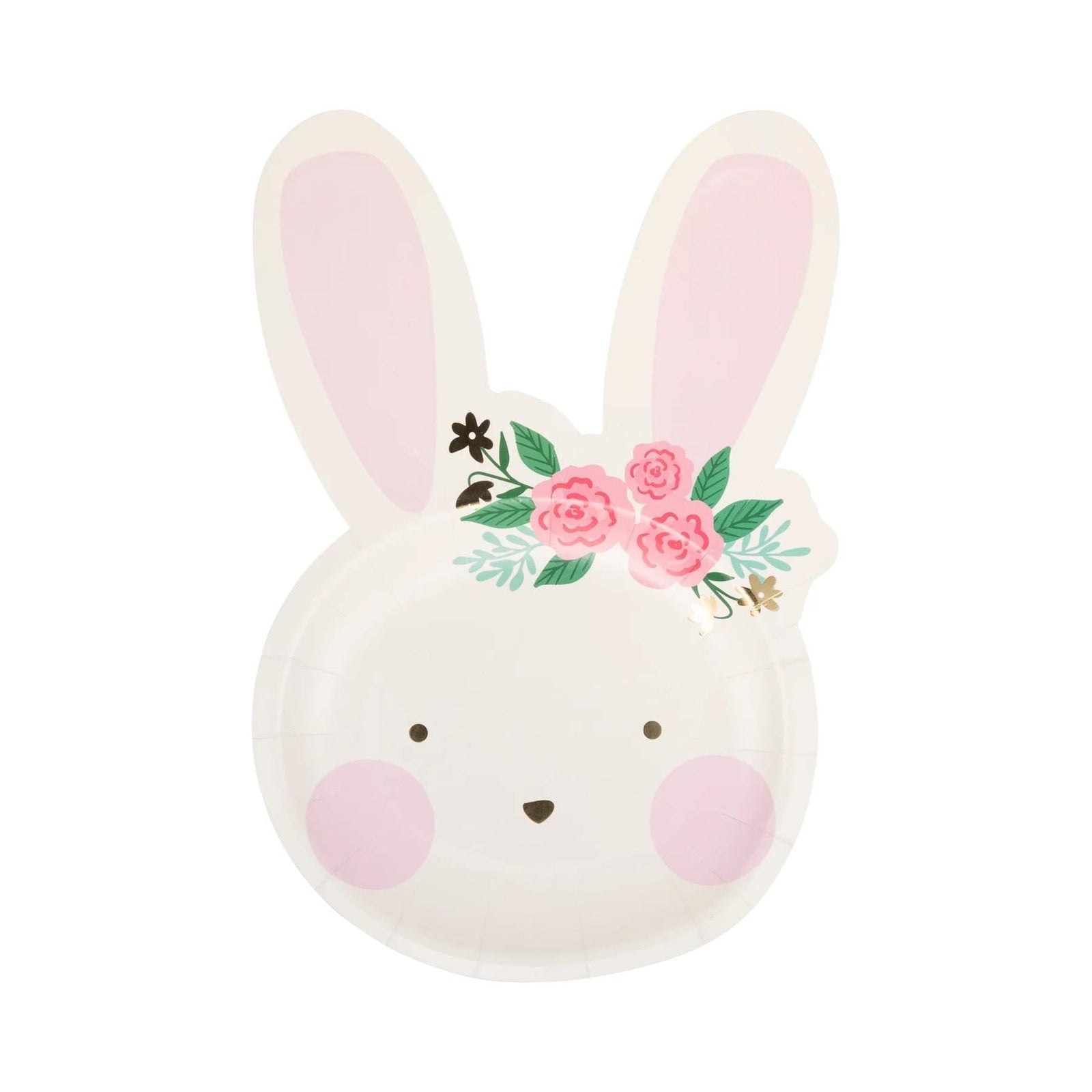 Floral Bunny Shaped Paper Plates 8ct - Stesha Party