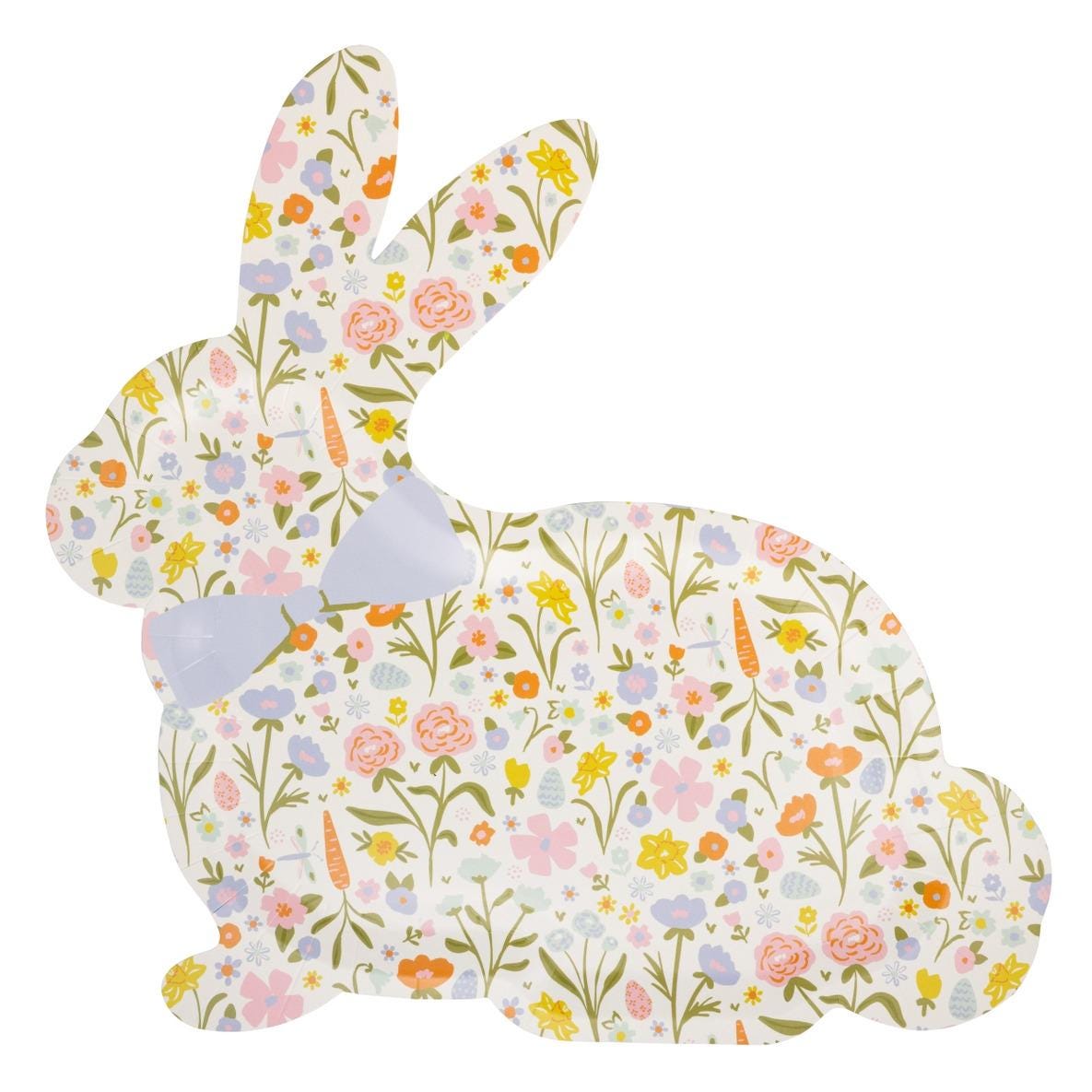 Floral Bunny Shaped Plates 8ct - Stesha Party