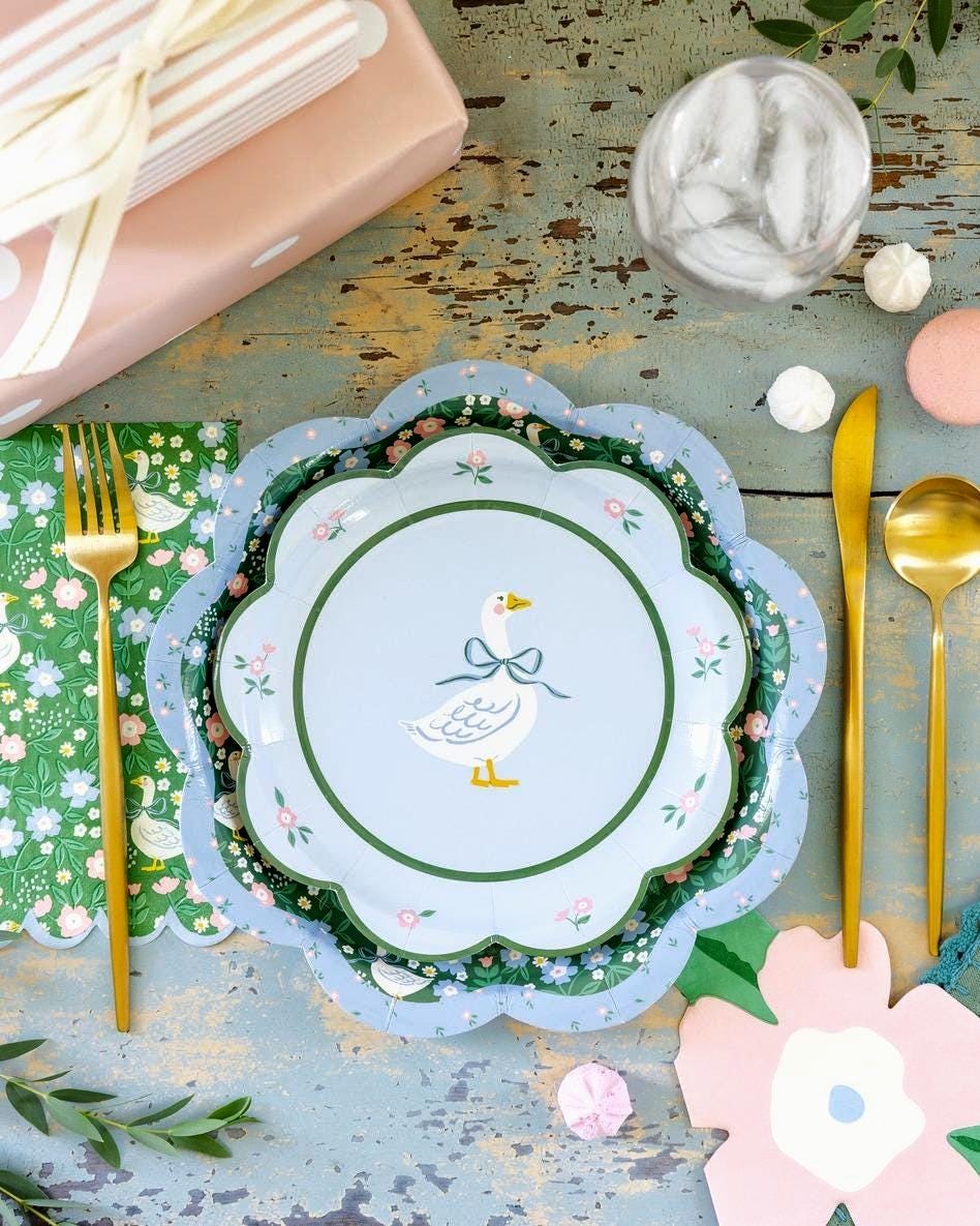 Floral Goose Dinner Napkins 24ct - Stesha Party