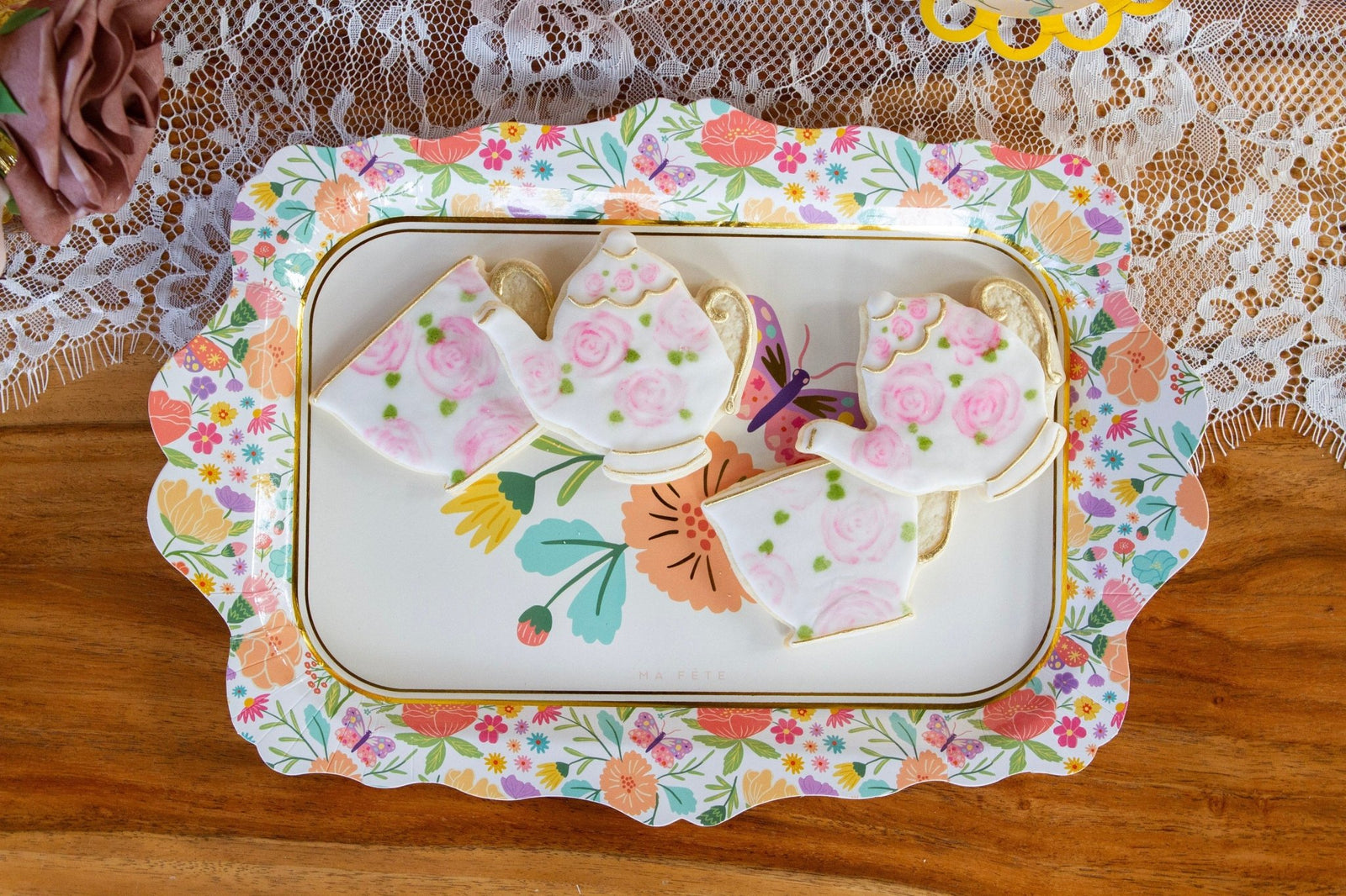 Floral Party Platters 4ct - Stesha Party