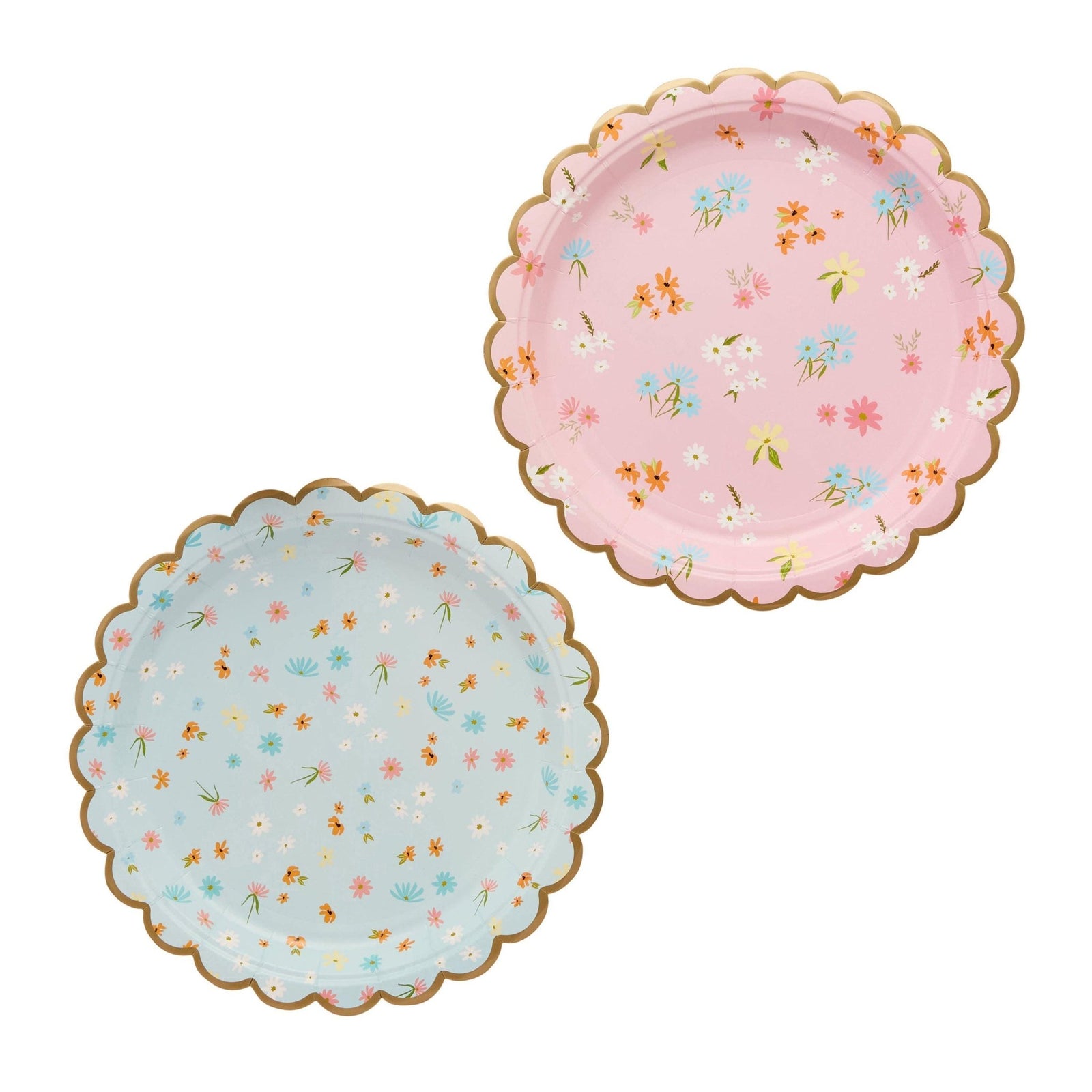 Floral Scalloped Paper Plates 8ct - Stesha Party