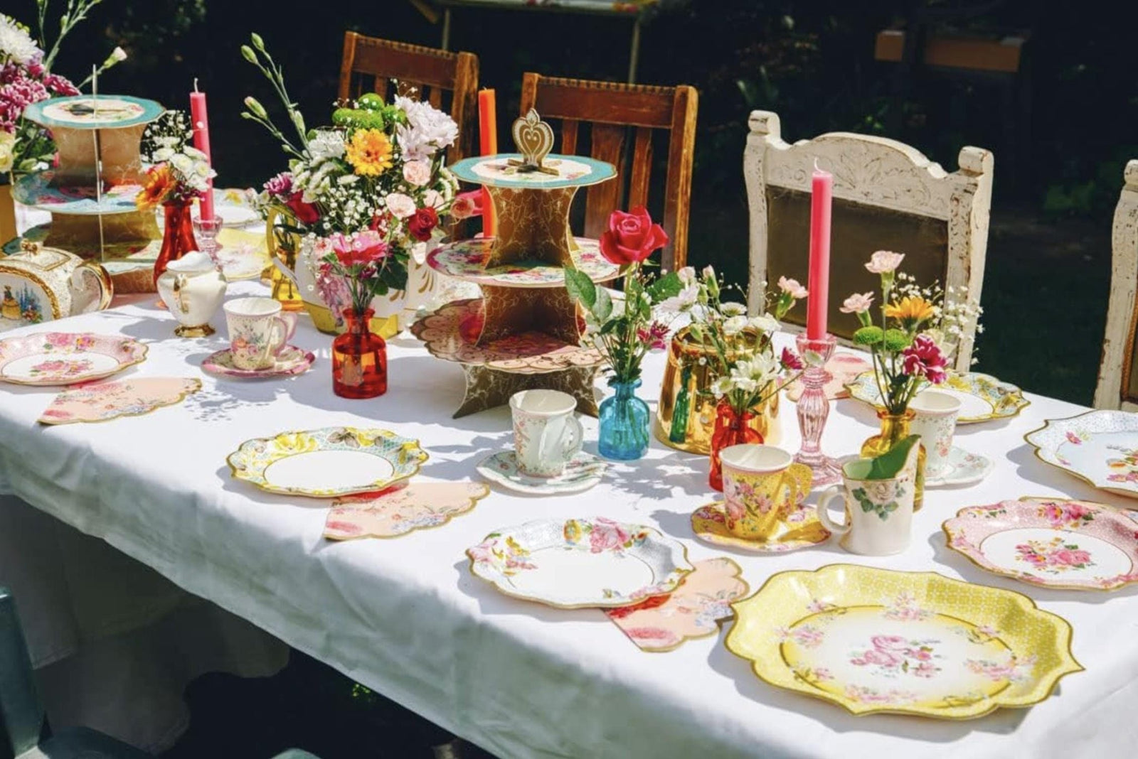 Floral Tea Party Paper Plates 12ct - Stesha Party