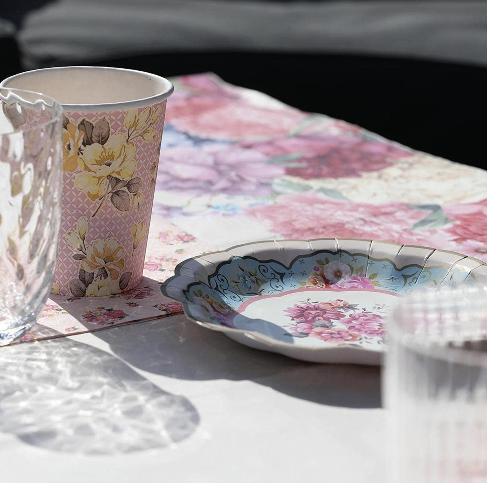 Floral Tea Party Paper Plates 12ct - Stesha Party