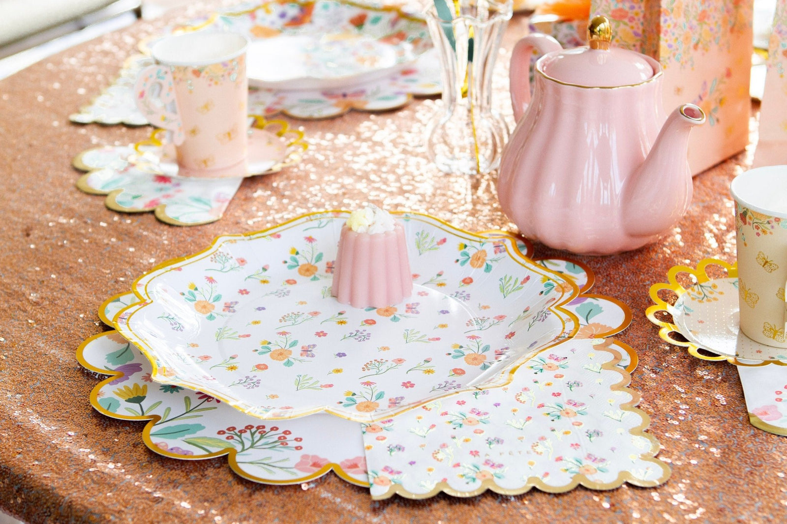 Floral Tea Party Plates - Stesha Party