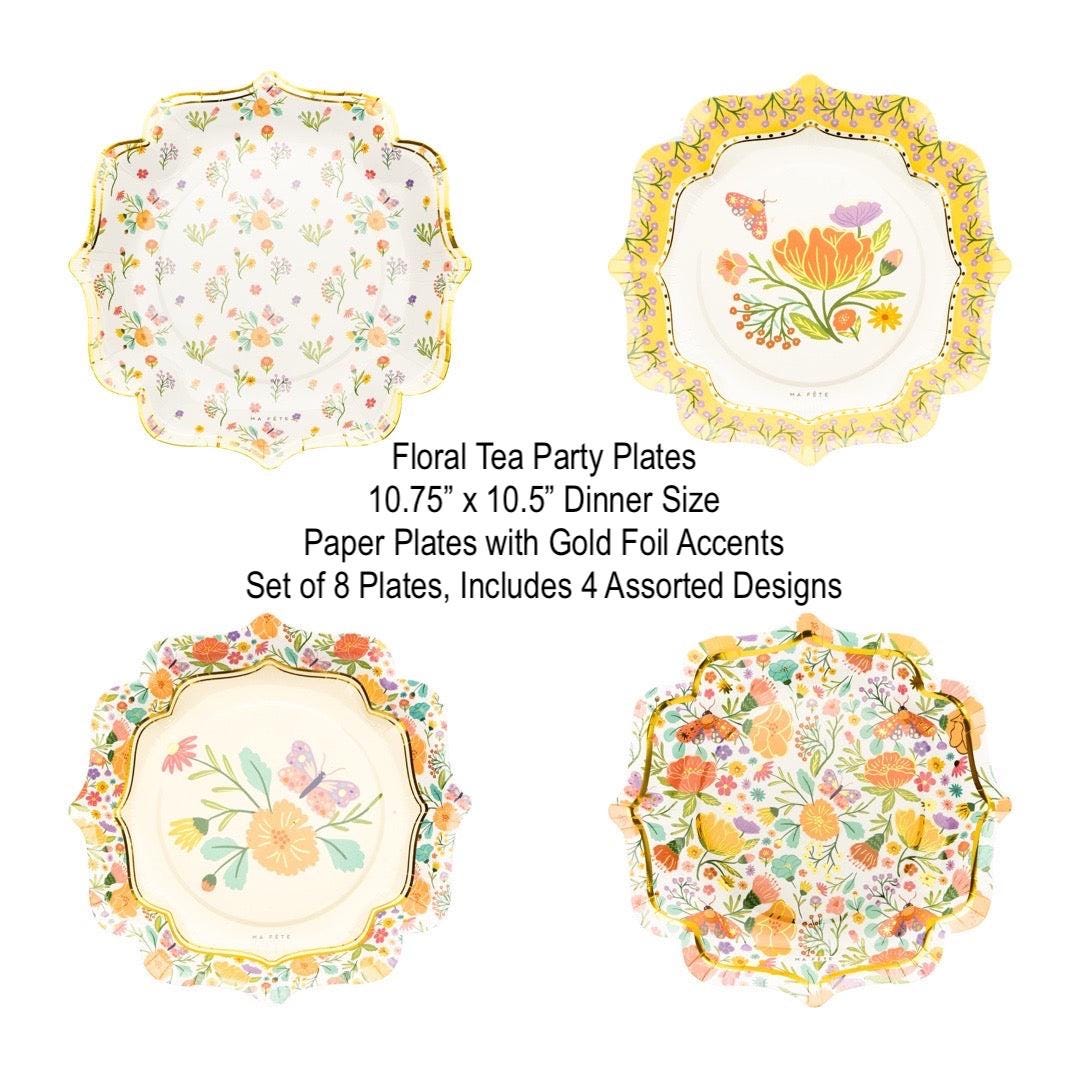 Floral Tea Party Plates - Stesha Party