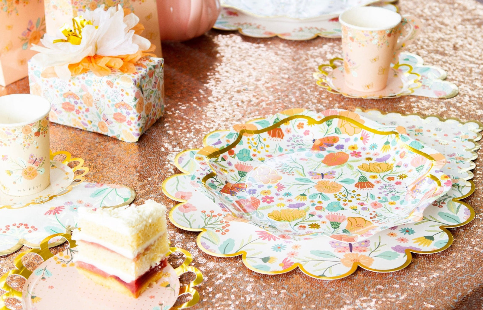 Floral Tea Party Plates - Stesha Party
