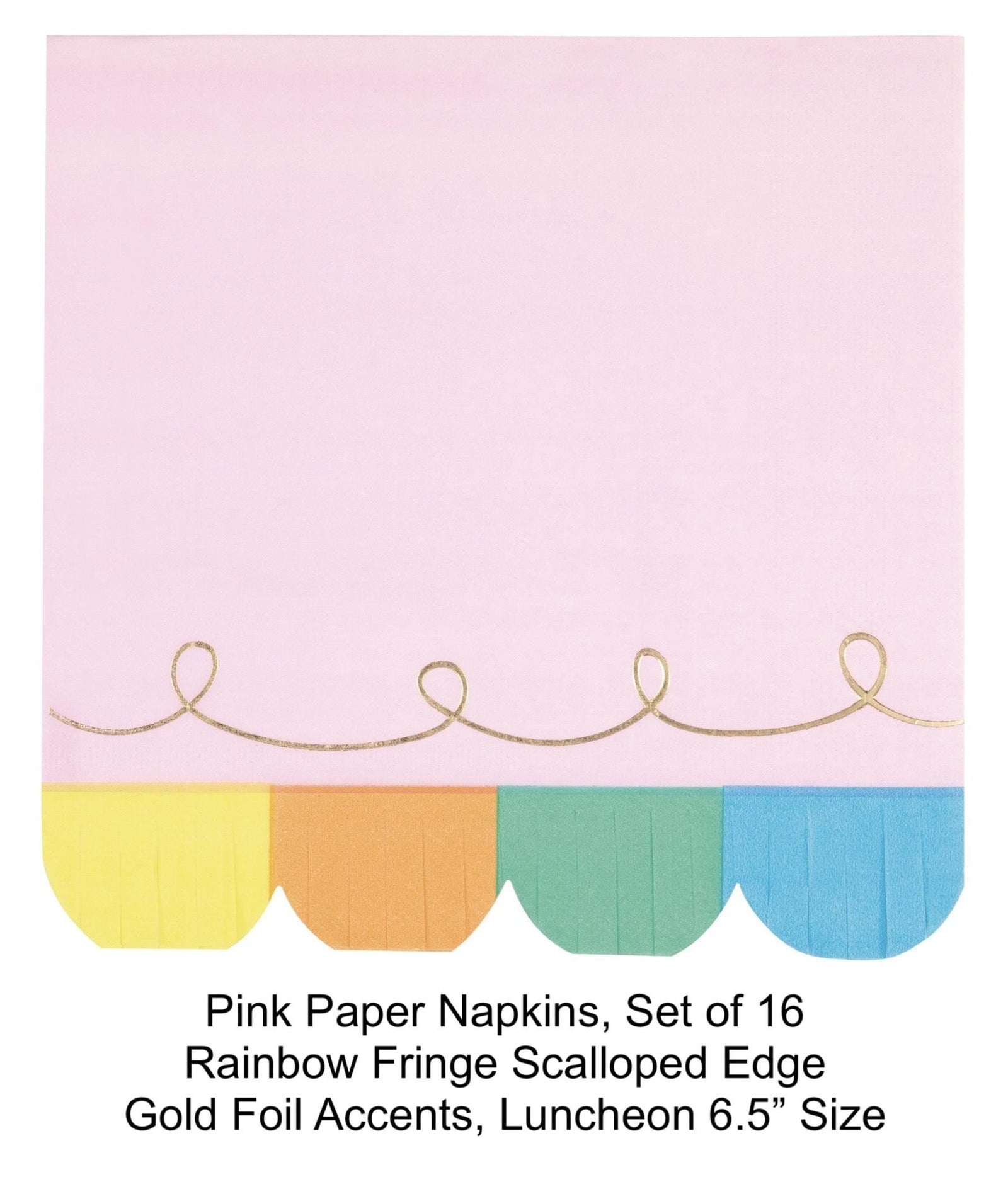 Fringe Pastel Pink Napkins 16ct - Stesha Party