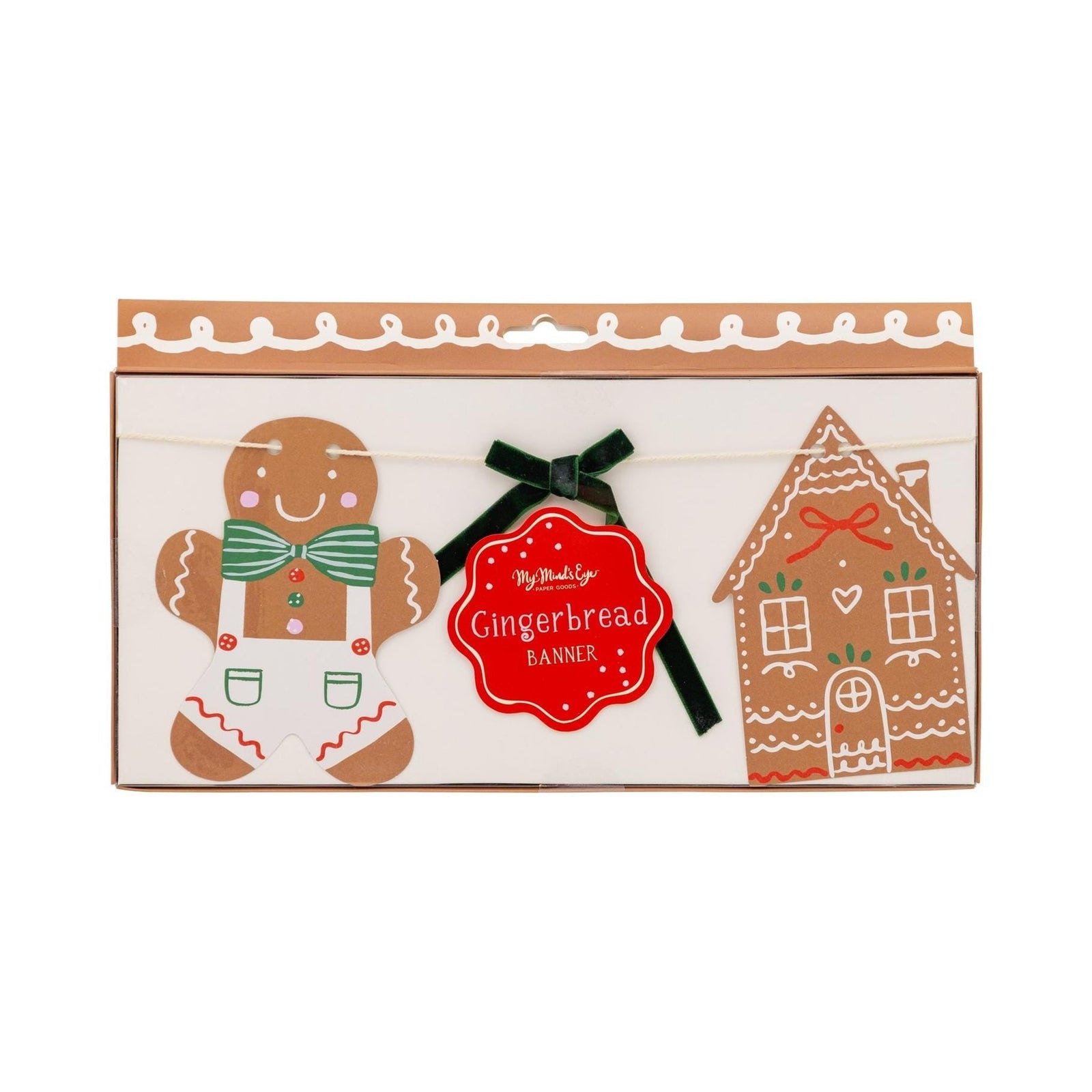 Gingerbread Banner Christmas Garland 5ft - Stesha Party