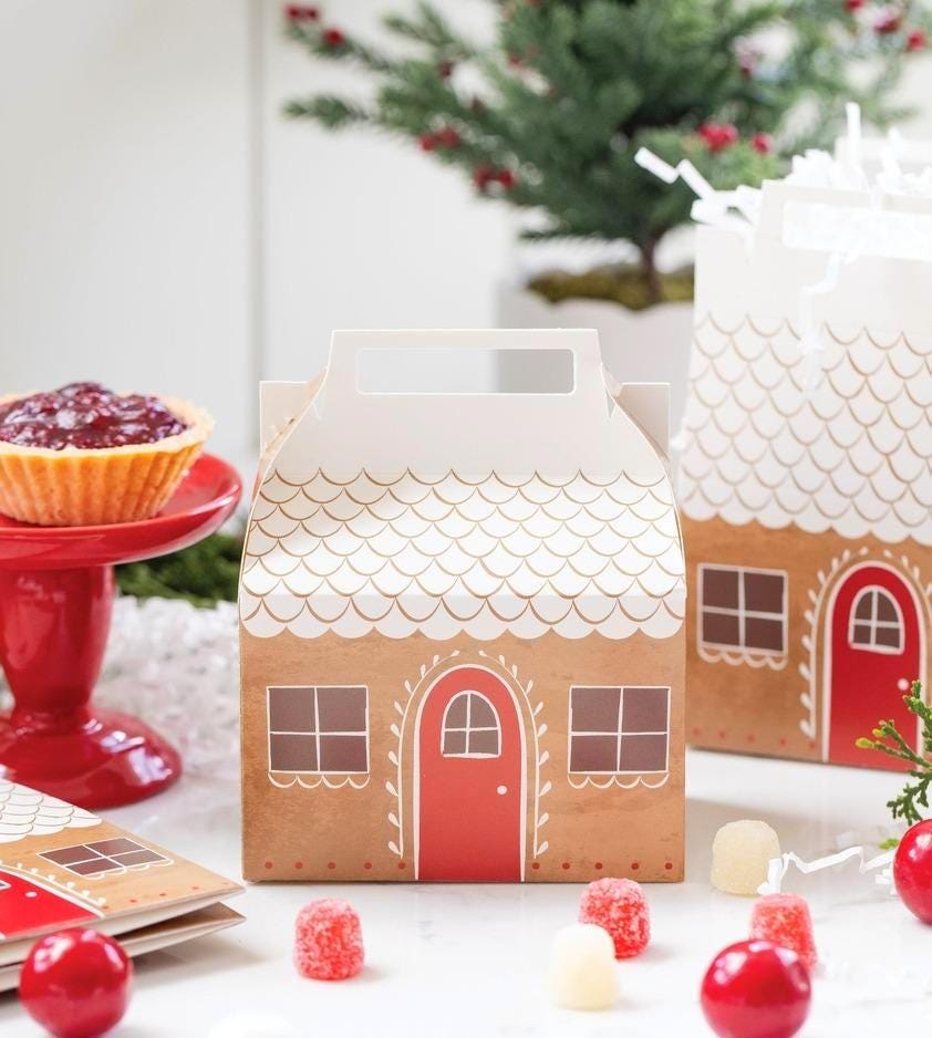 Gingerbread House Treat Boxes - Stesha Party