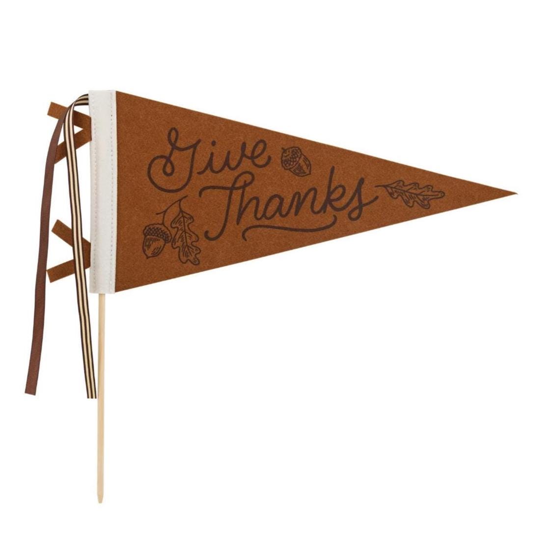 Give Thanks Pennant Flag - Stesha Party