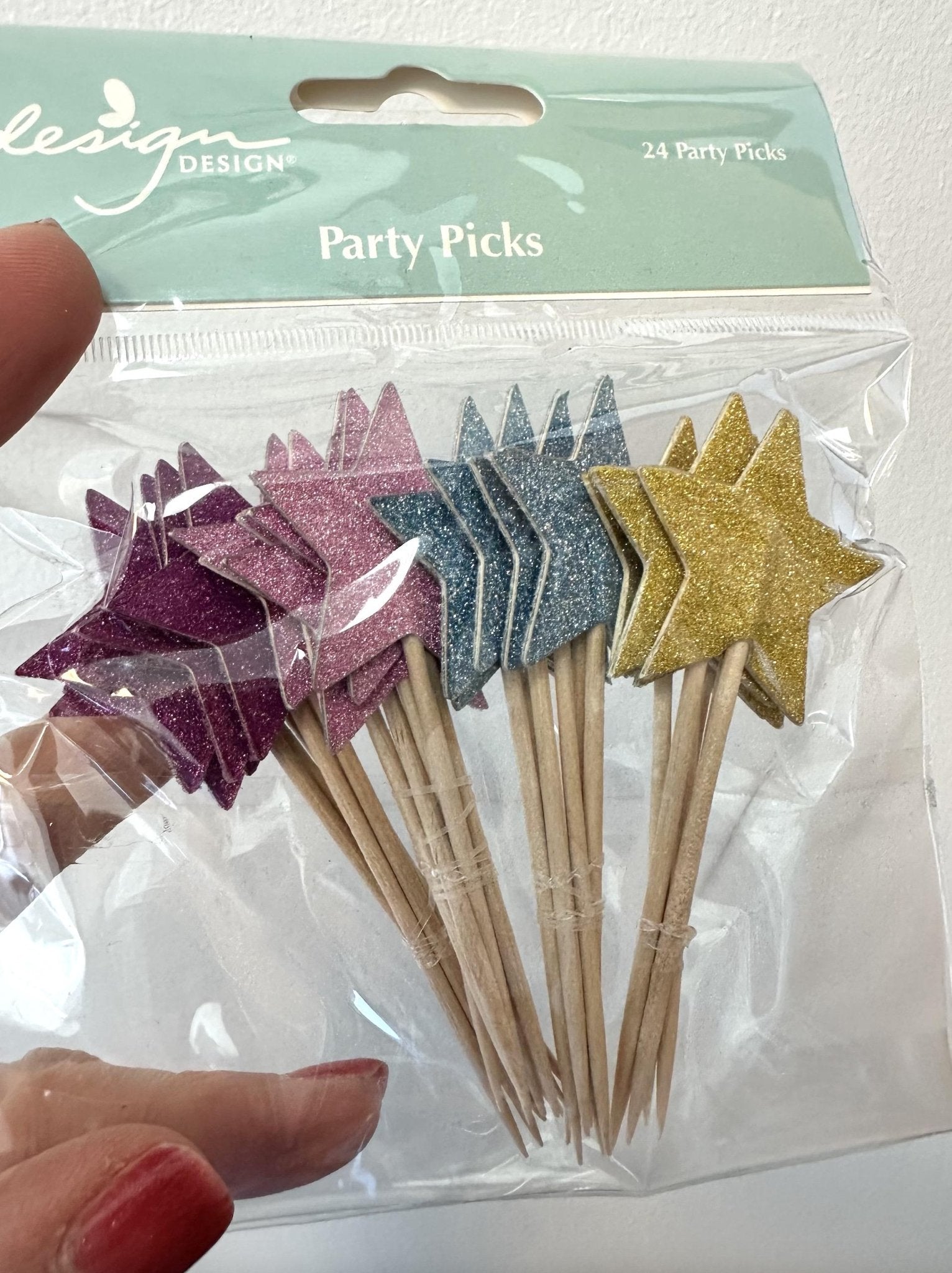 Glitter Star Party Picks 24ct - Stesha Party
