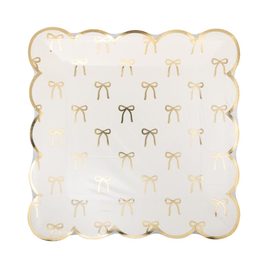 Gold Bow Paper Plates 9.25 - Stesha Party