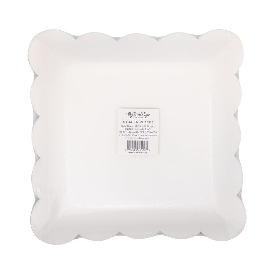 Gold Bow Paper Plates 9.25 - Stesha Party