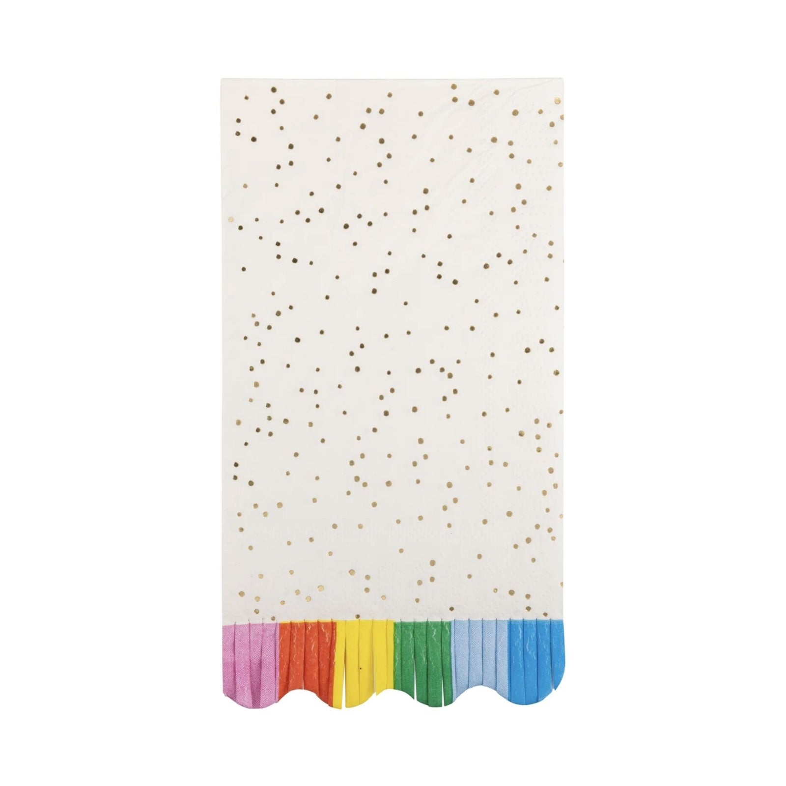 Gold Foil Confetti Rainbow Fringe Napkins 18ct - Stesha Party