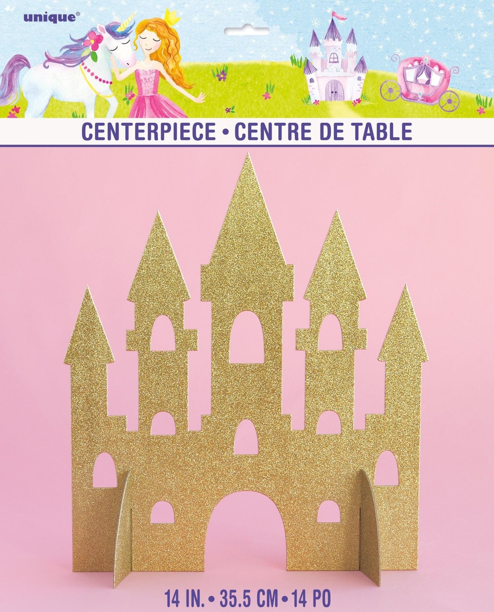 Gold Glitter Princess Party Castle Centerpiece - Stesha Party
