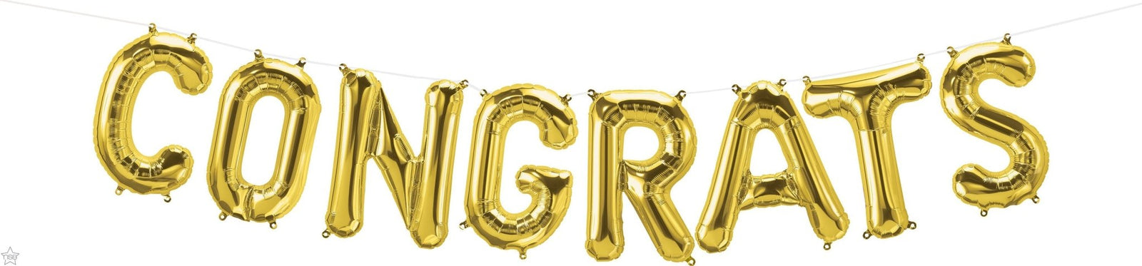 Gold Letter Congrats Balloon Banner - Stesha Party