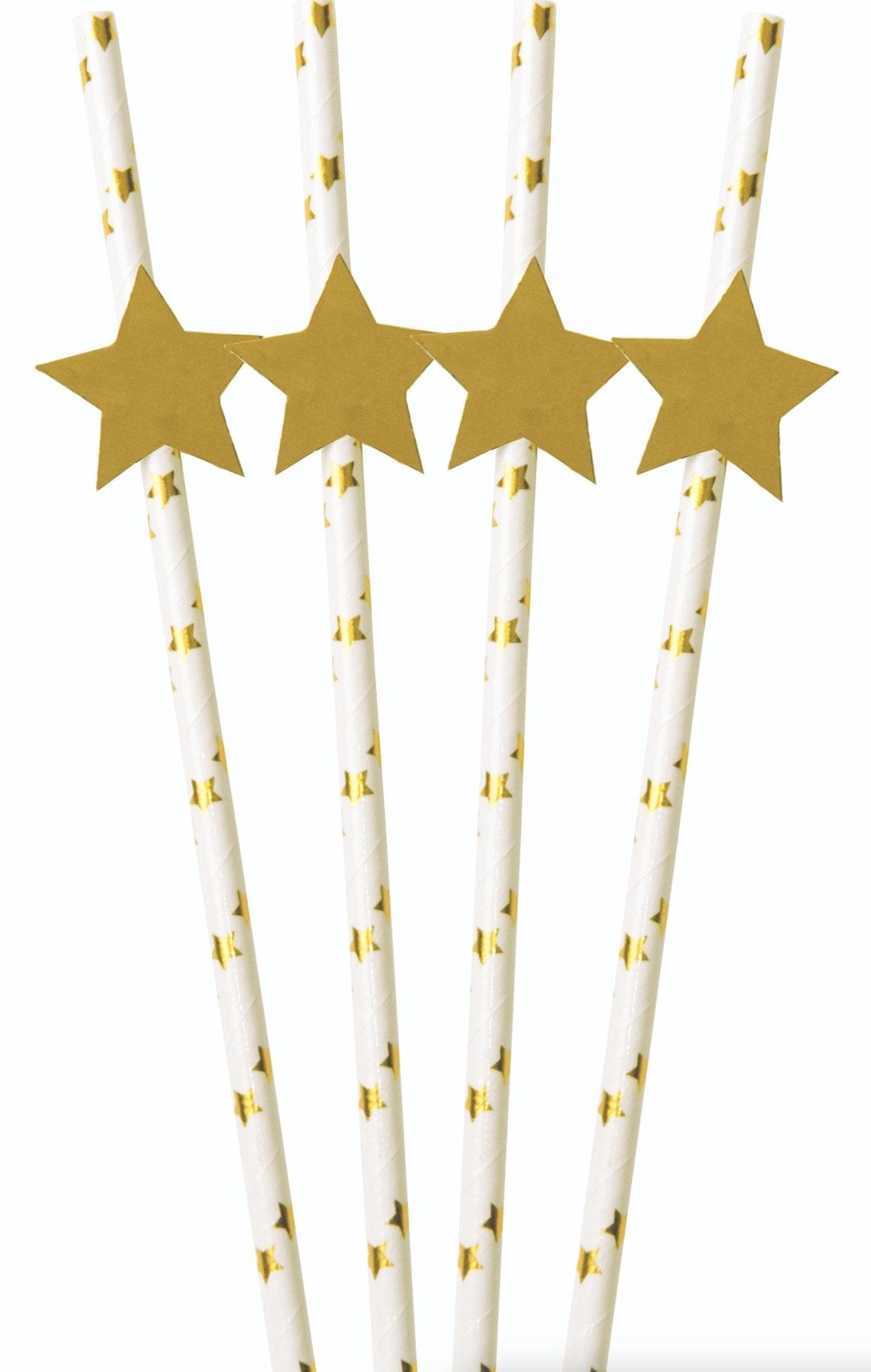 Gold Star Party Straws 12ct - Stesha Party
