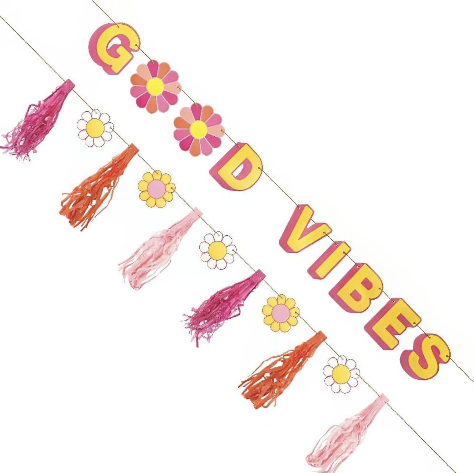 Good Vibes Banner Daisy Garland Set - Stesha Party