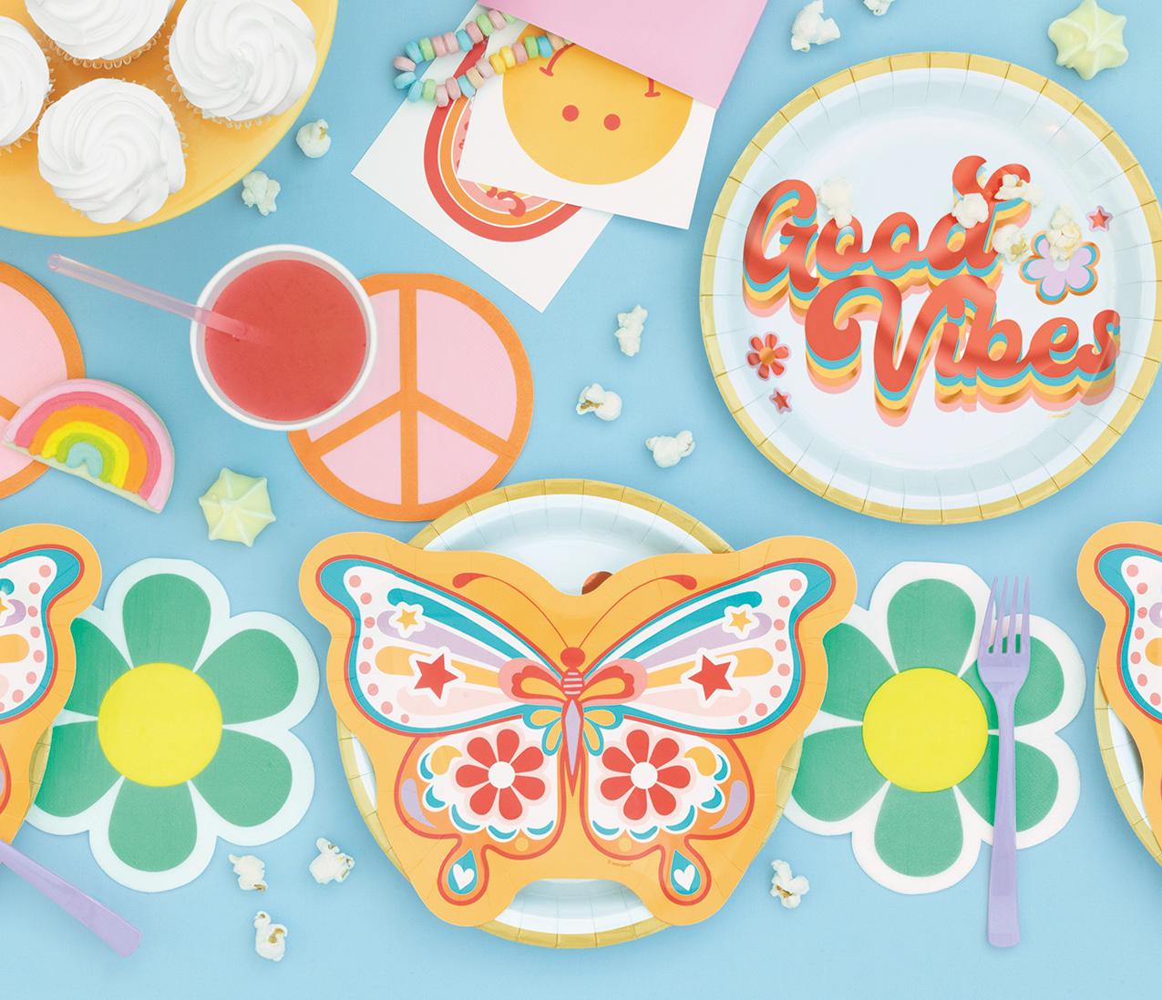 Good Vibes Paper Plates 8ct - Stesha Party