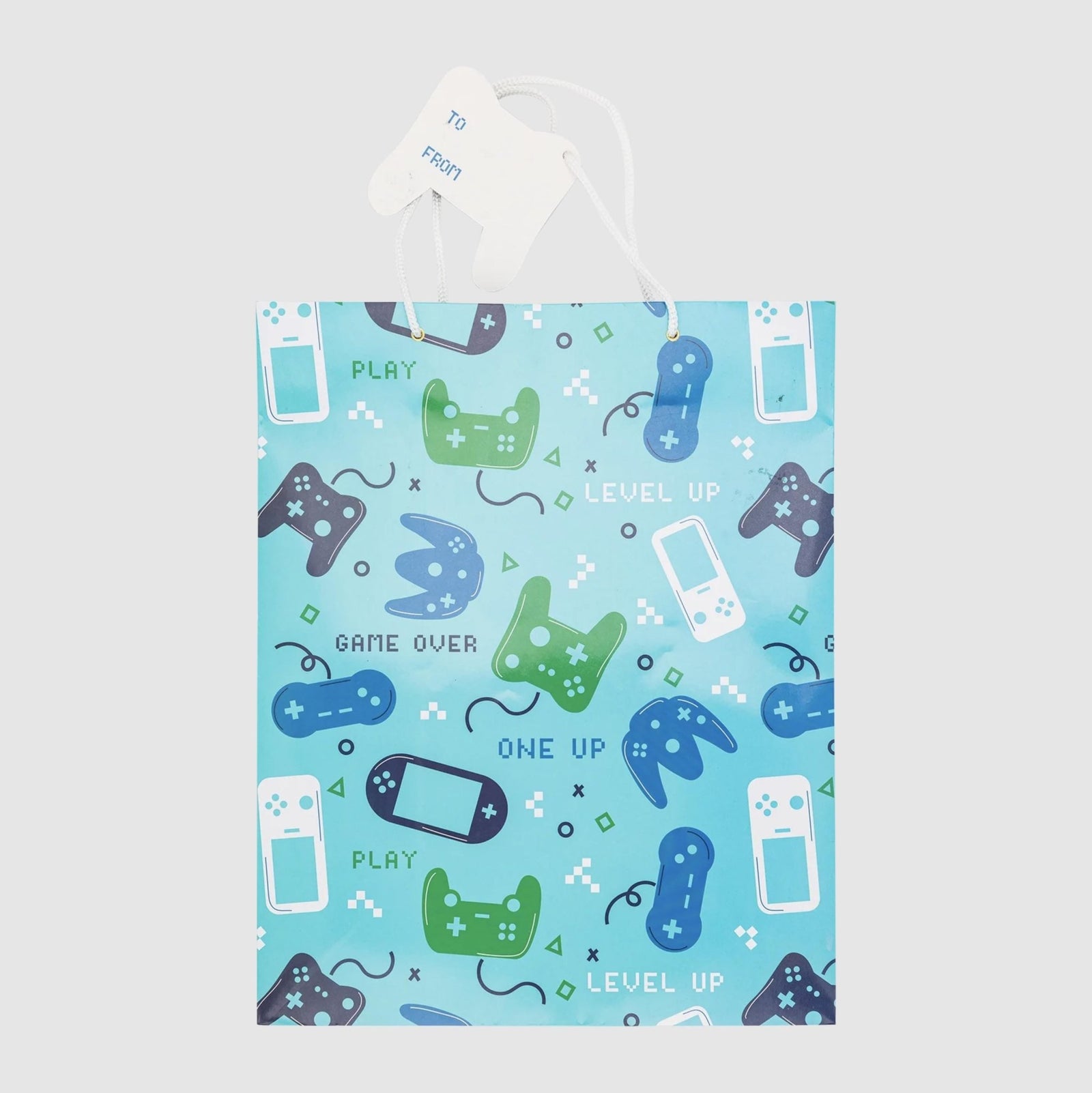Green & Blue Video Game Birthday Gift Bags 3ct - Stesha Party