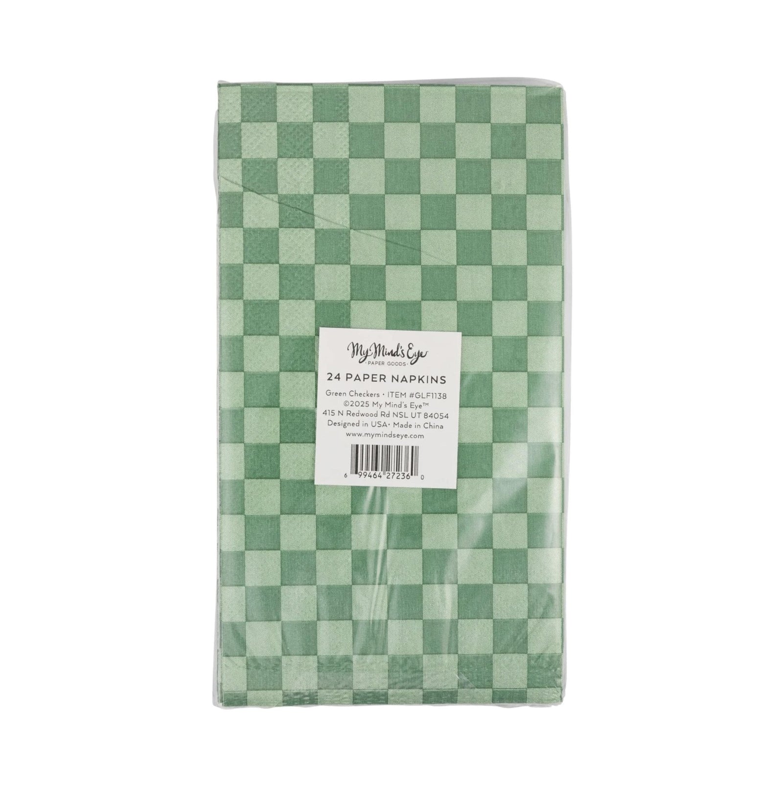 Green Checkered Party Napkins - Stesha Party