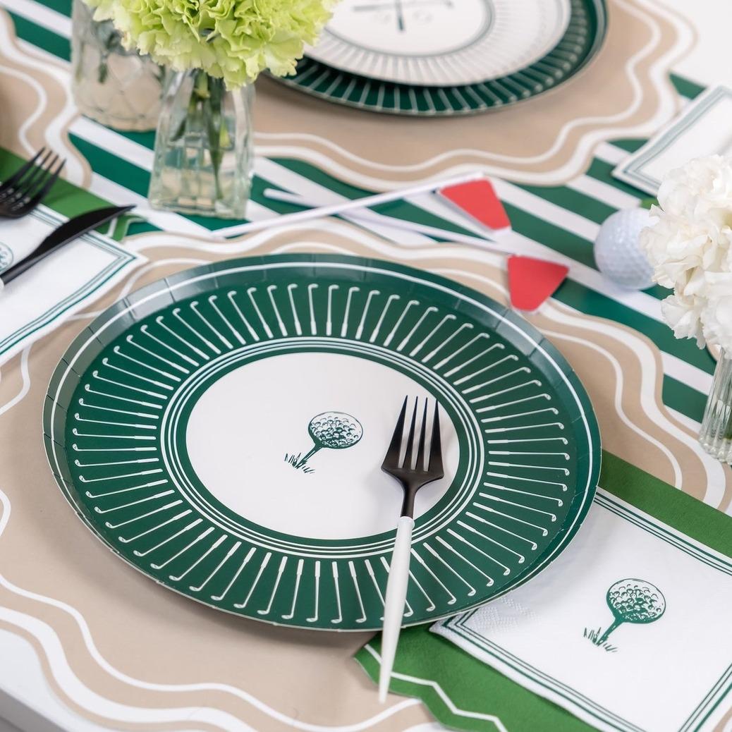 Green Golf Dinner Plates 8ct - Stesha Party
