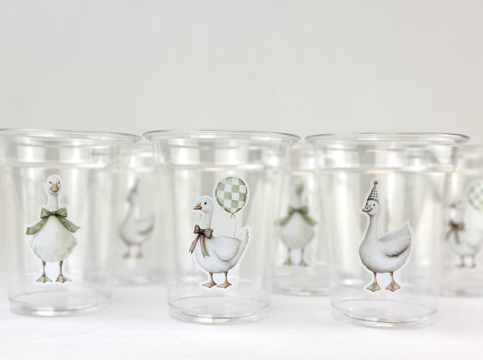 Green Goose Baby Shower Cups - Stesha Party
