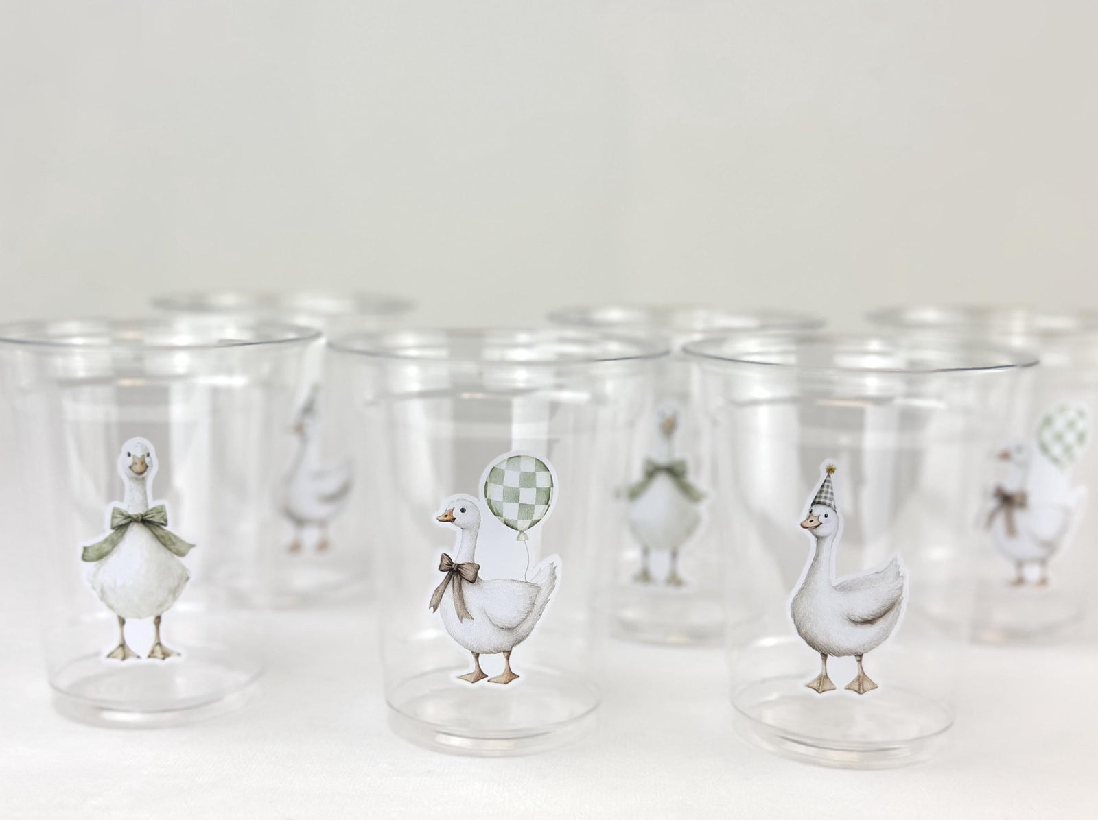 Green Goose Baby Shower Cups - Stesha Party