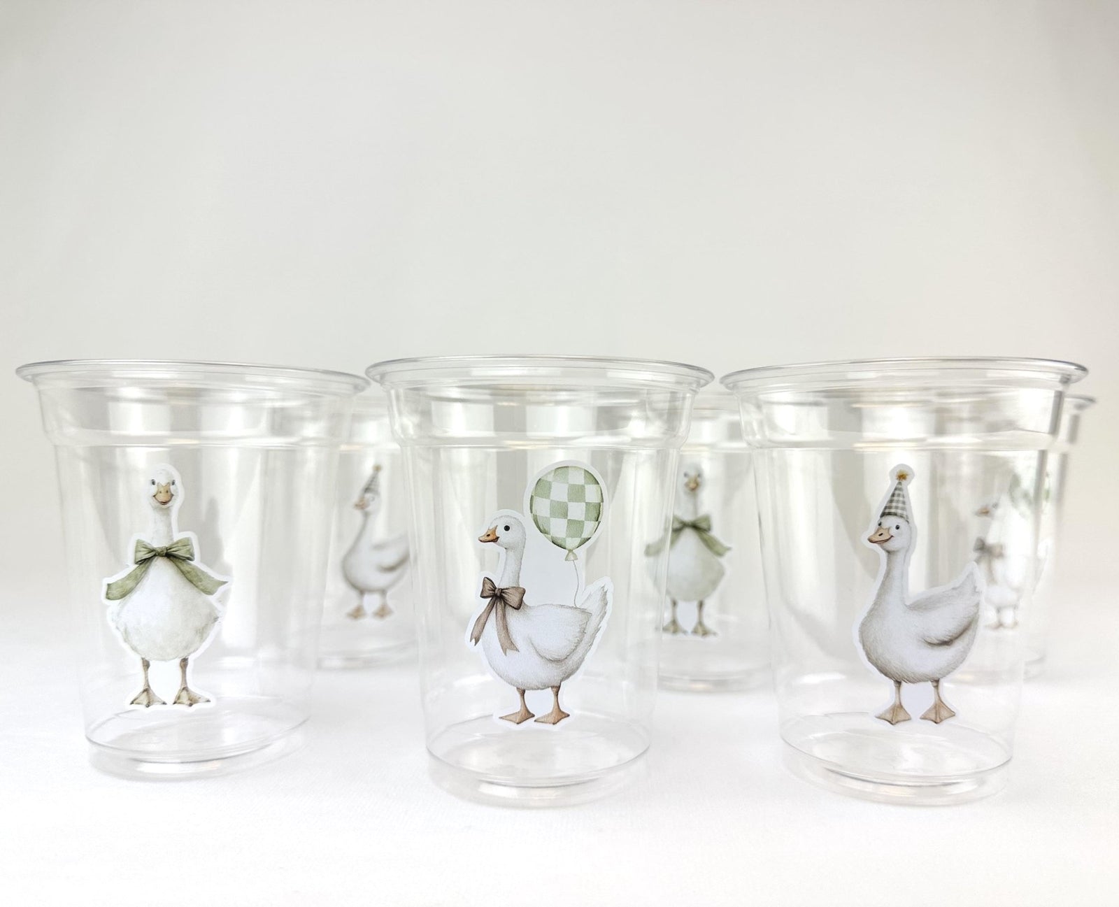 Green Goose Baby Shower Cups - Stesha Party