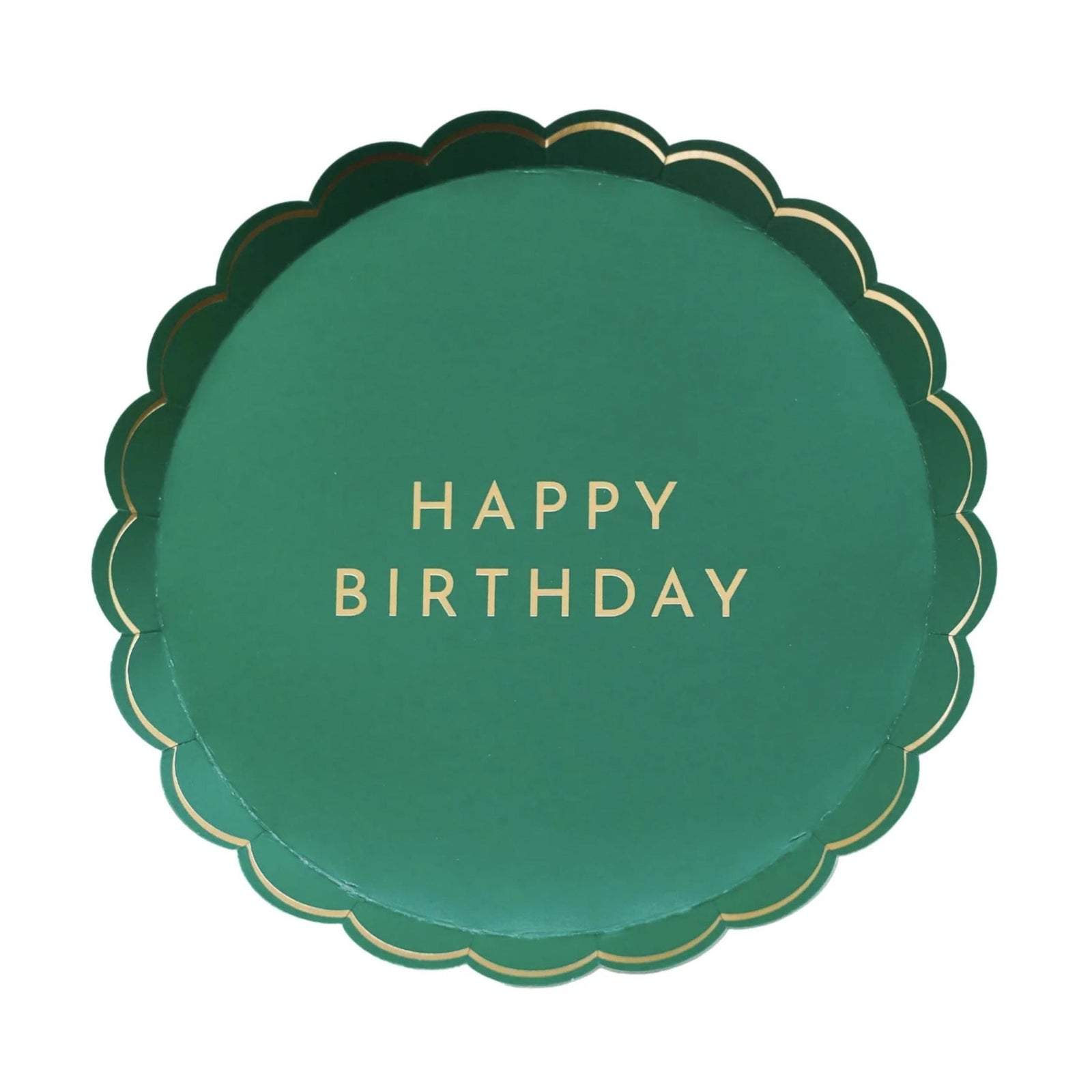 Green Happy Birthday Paper Plates 8ct - Stesha Party