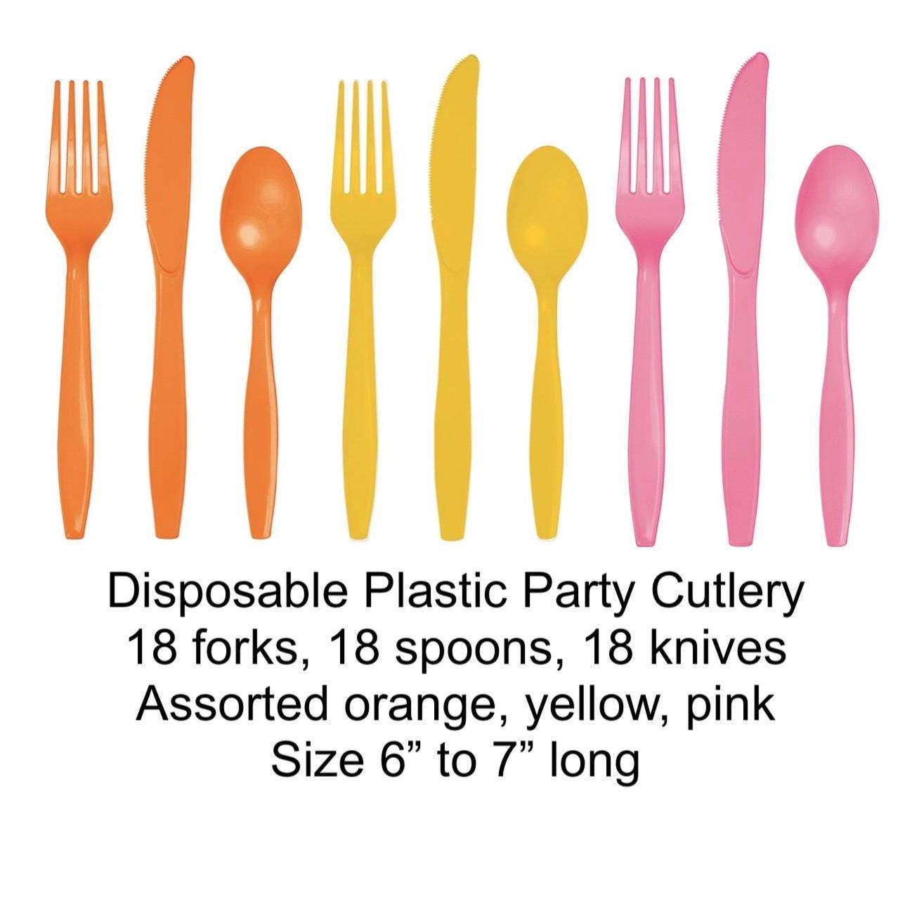 Groovy Party Plastic Cutlery for 18 Guests - Stesha Party