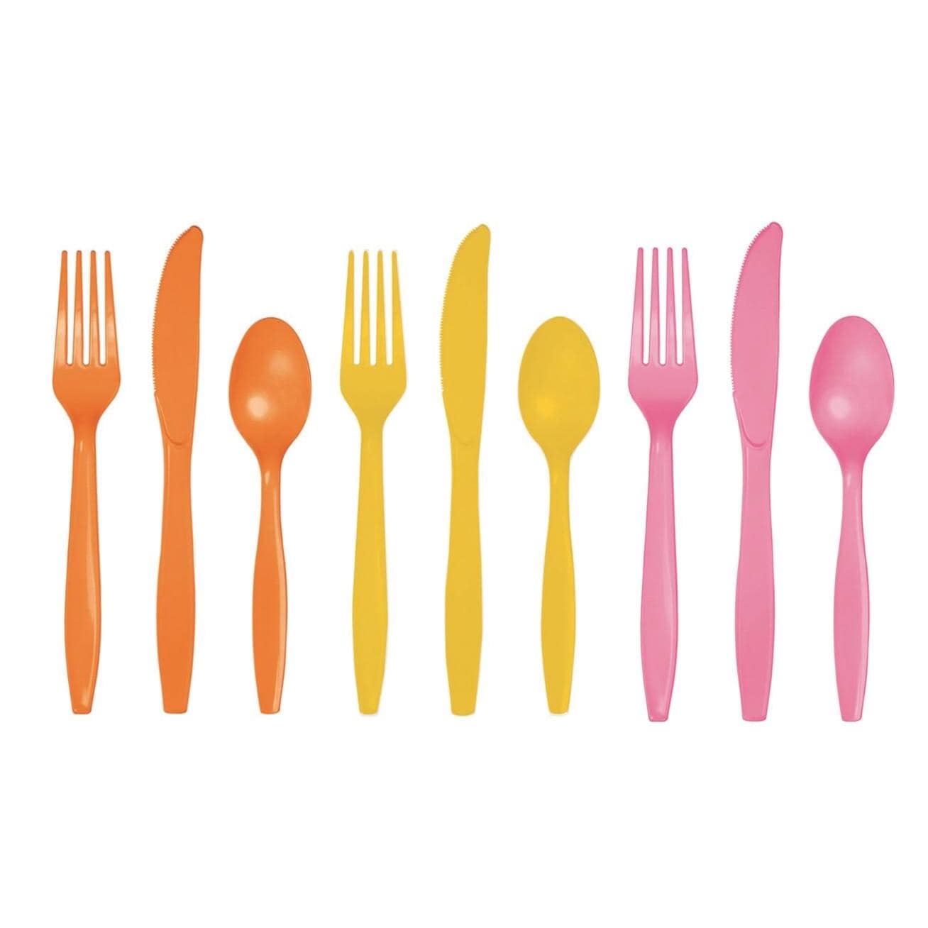 Groovy Party Plastic Cutlery for 18 Guests - Stesha Party