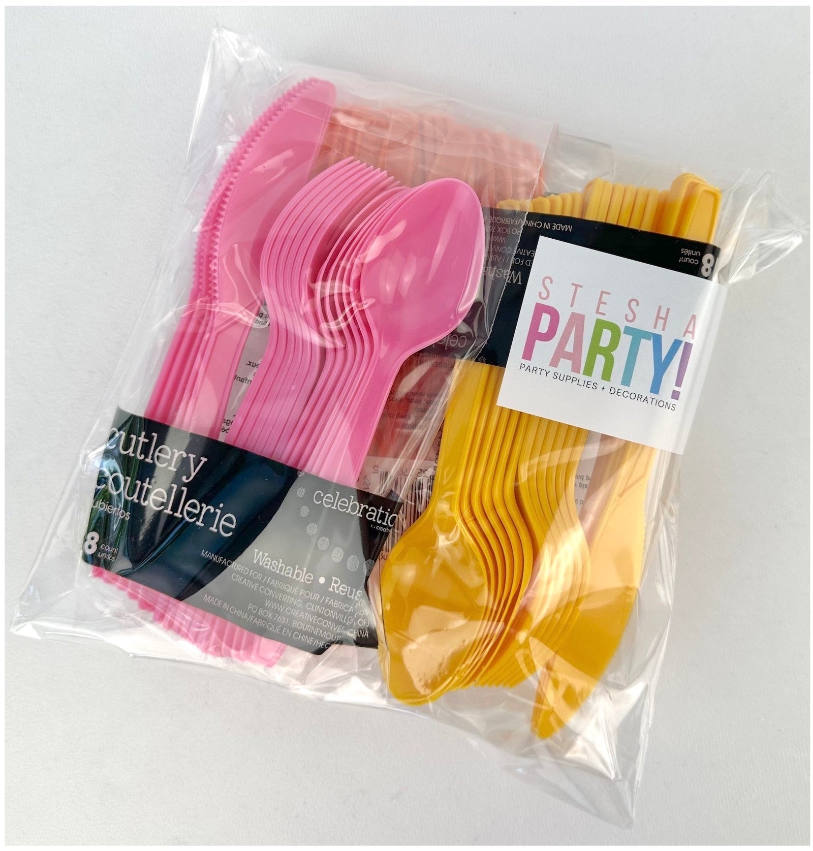 Groovy Party Plastic Cutlery for 18 Guests - Stesha Party
