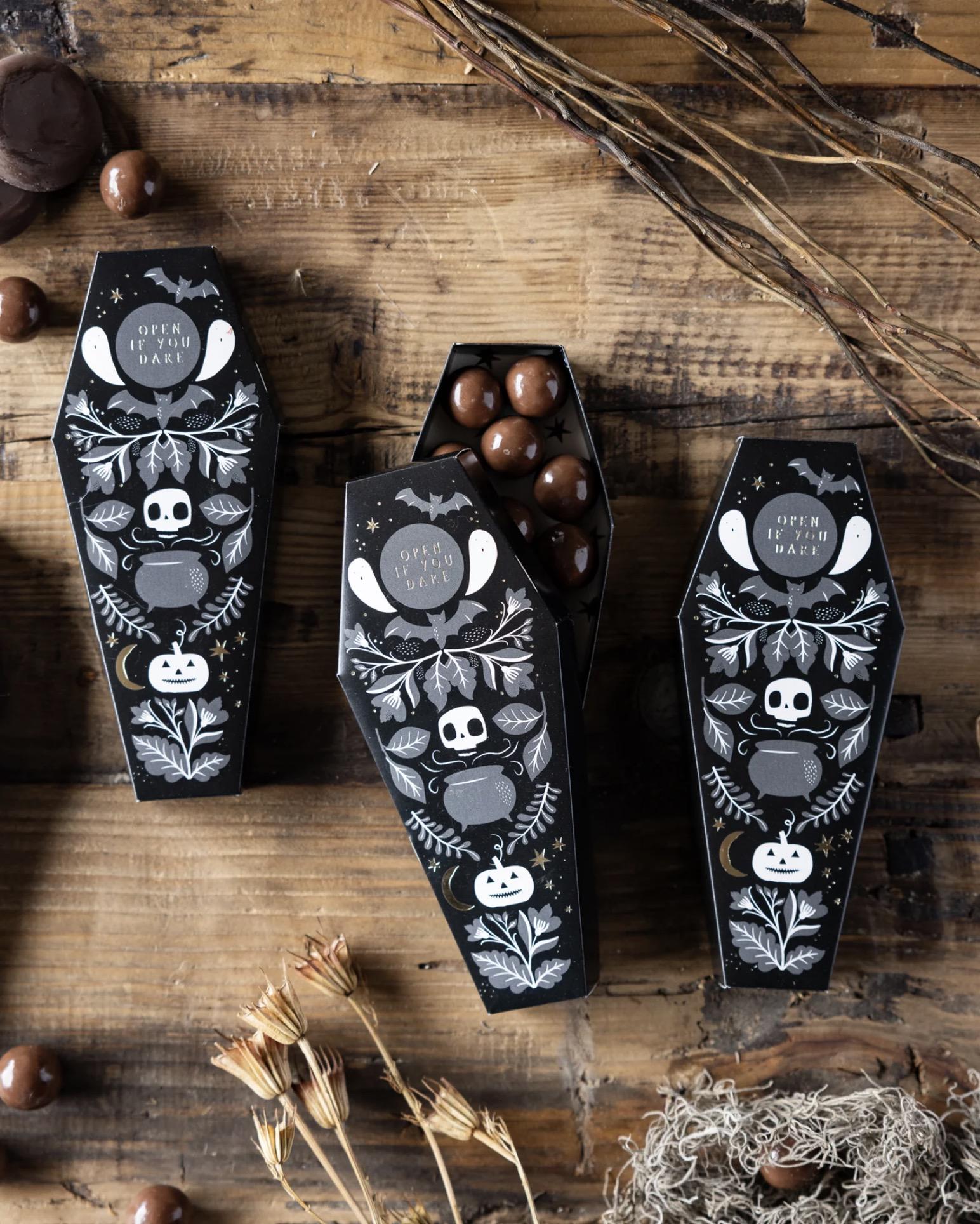 Halloween Coffin Favor Boxes with Lids 8ct - Stesha Party