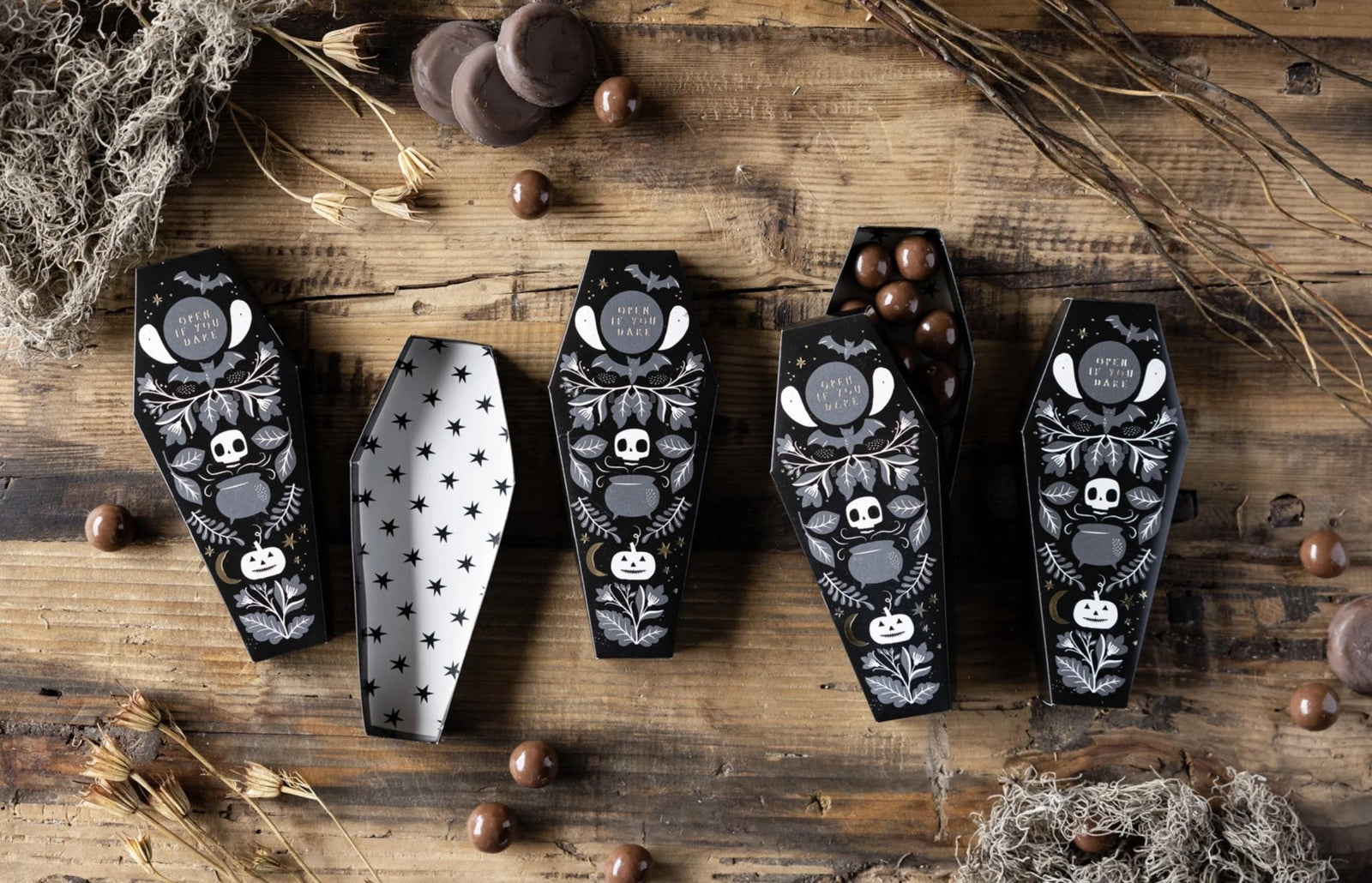 Halloween Coffin Favor Boxes with Lids 8ct - Stesha Party