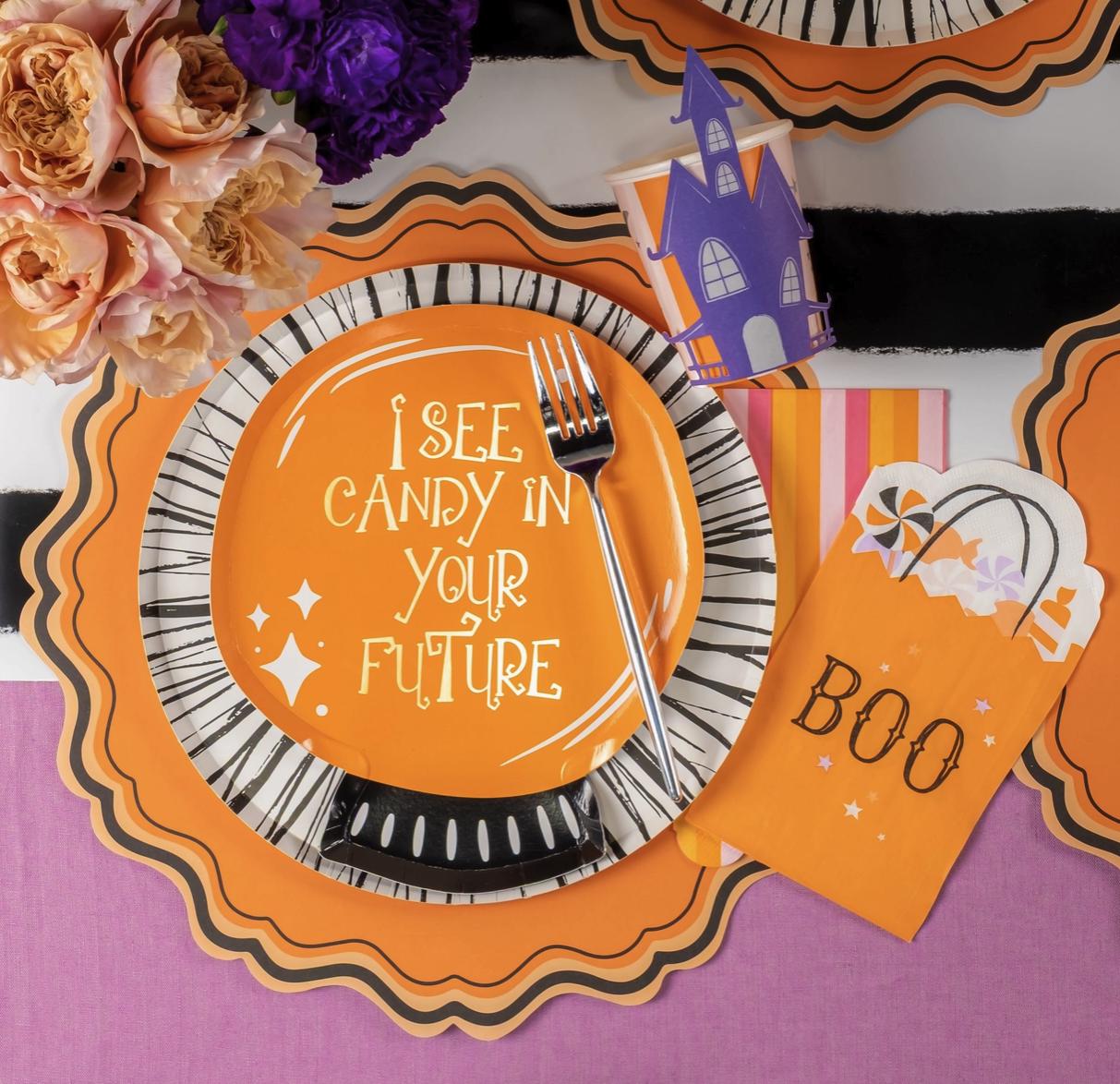 Halloween Crystal Ball Plates 8ct - Stesha Party