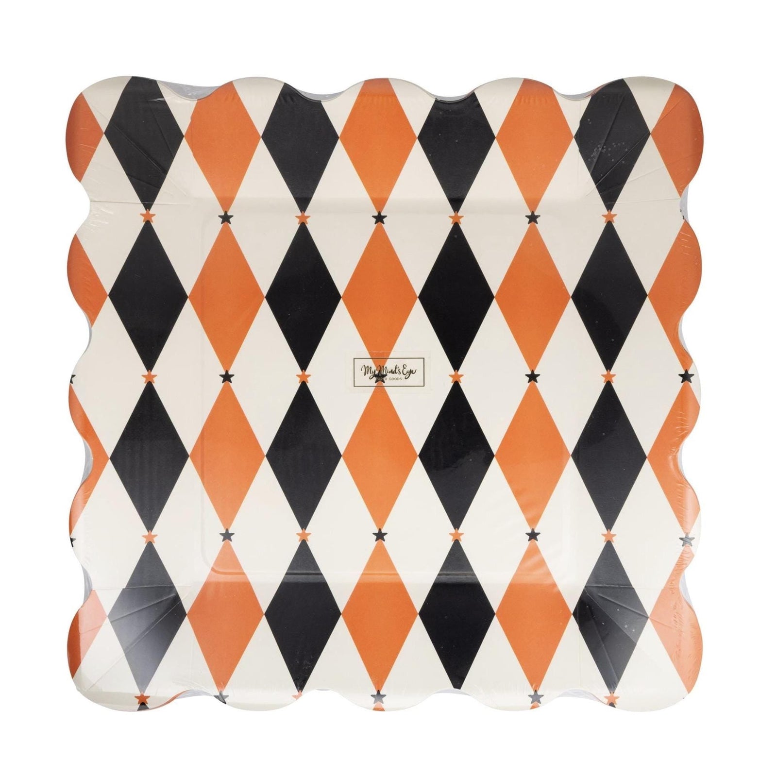Halloween Harlequin Paper Plates - Stesha Party