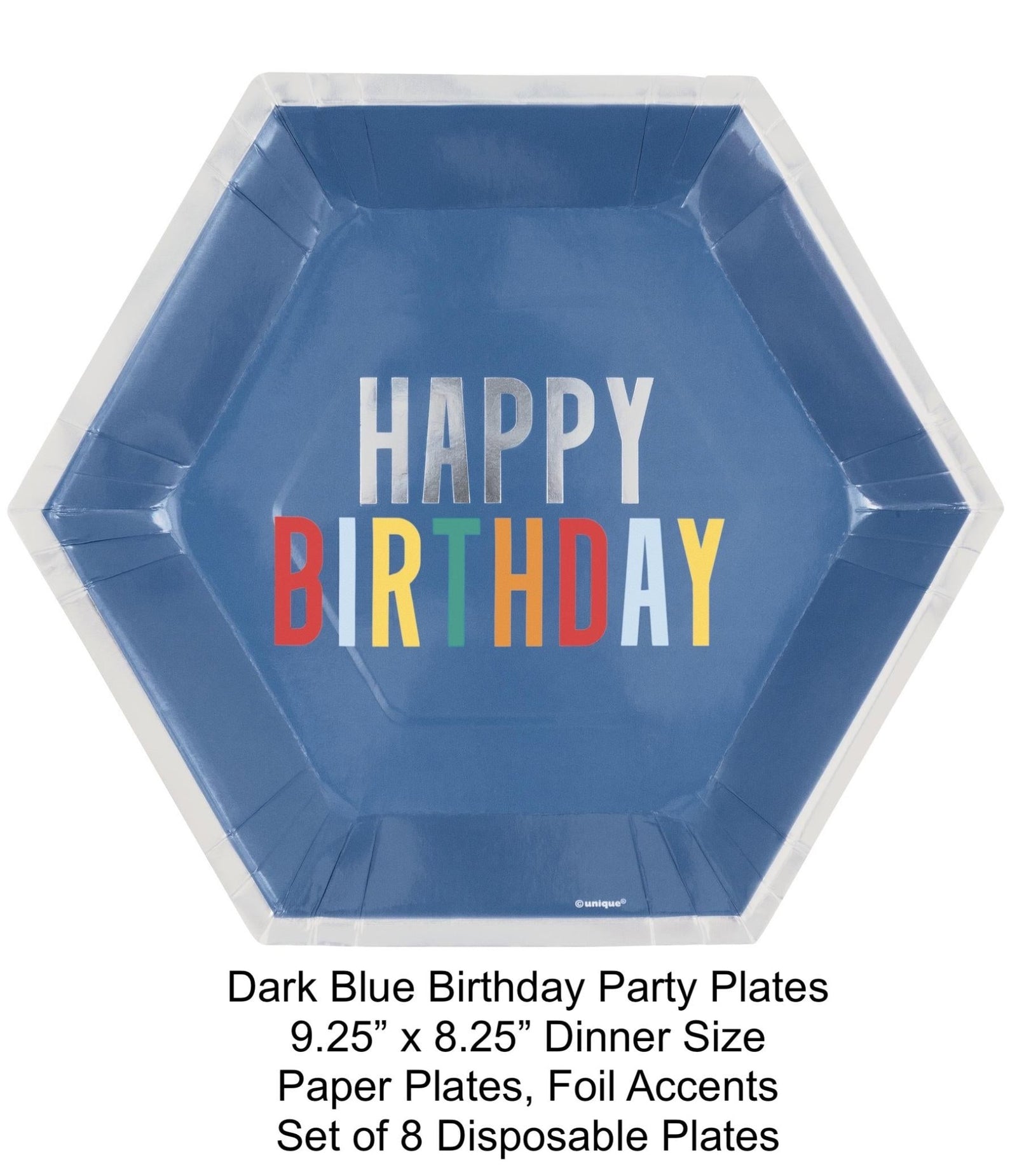 Happy Birthday Paper Plates 8ct - Stesha Party