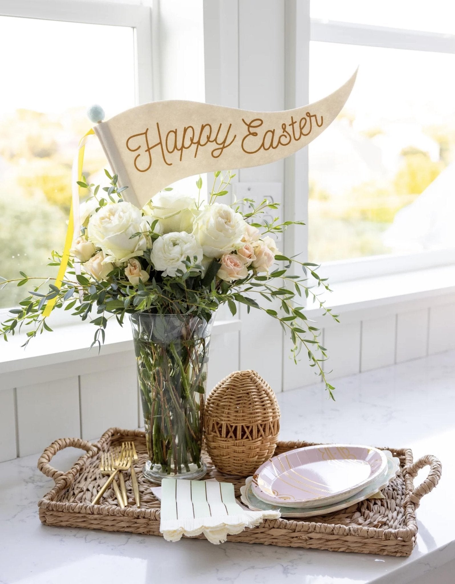 Happy Easter Felt Pennant Decoration - Stesha Party