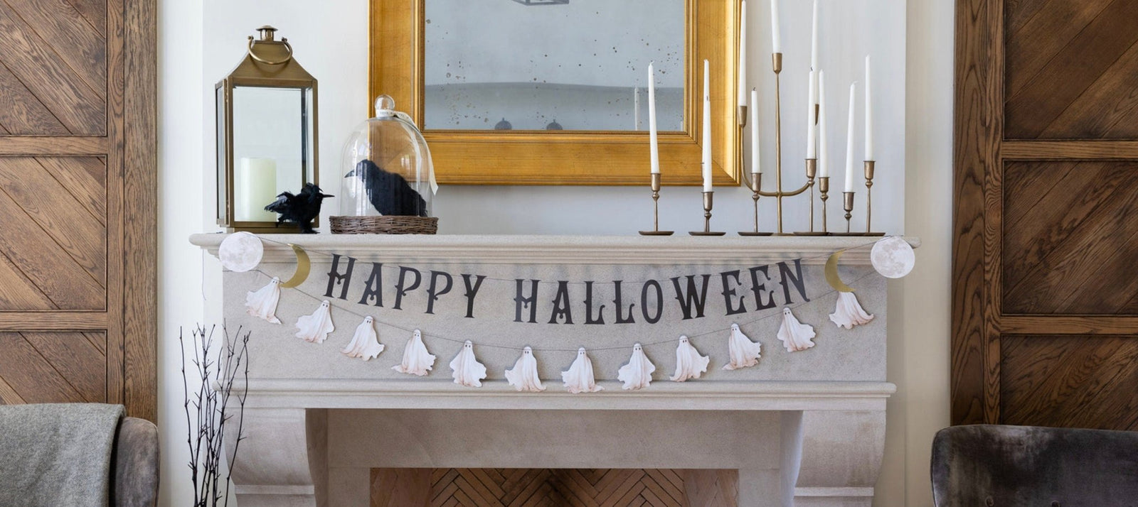Happy Halloween Ghost Party Banner - Stesha Party