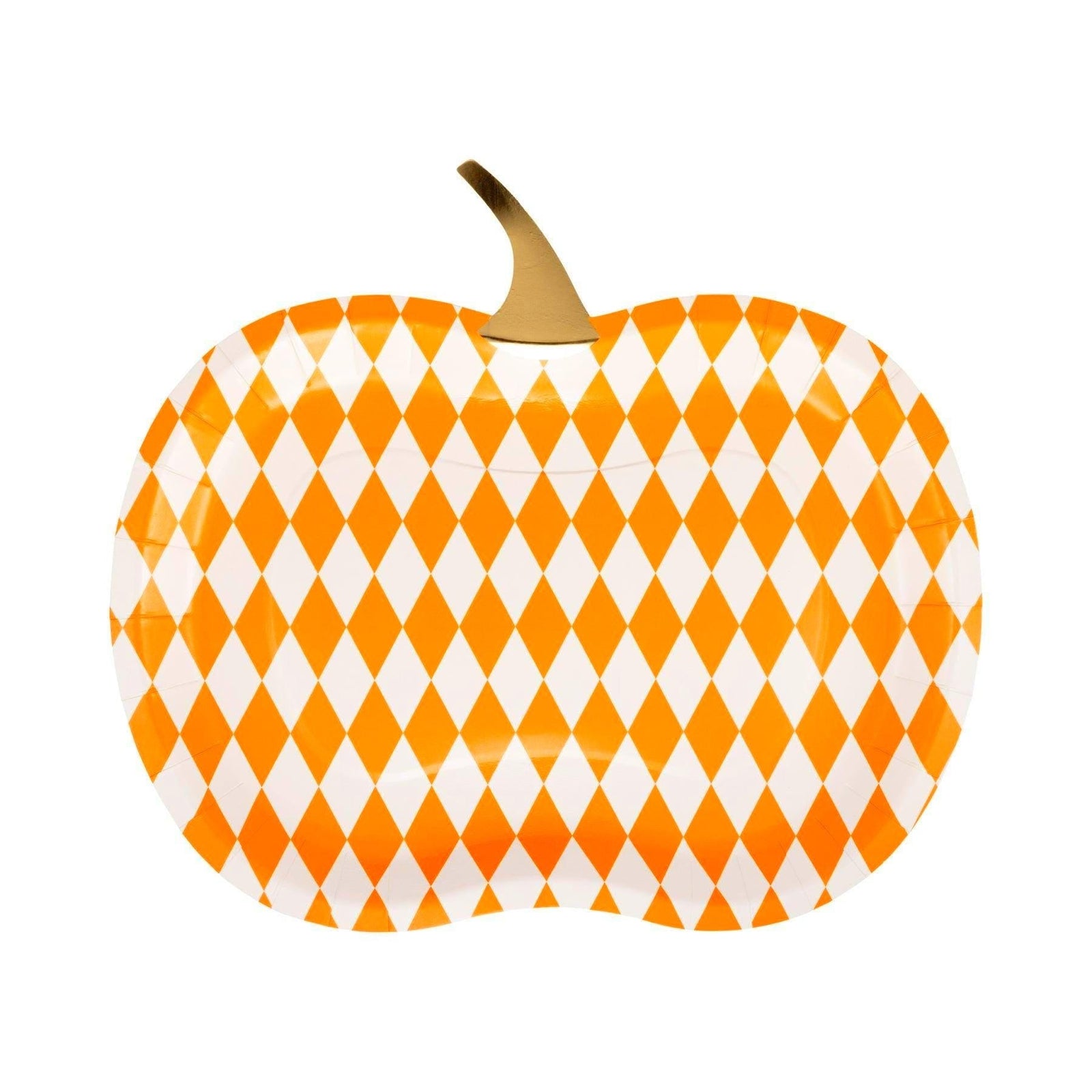 Harlequin Pumpkin Paper Plates - Stesha Party