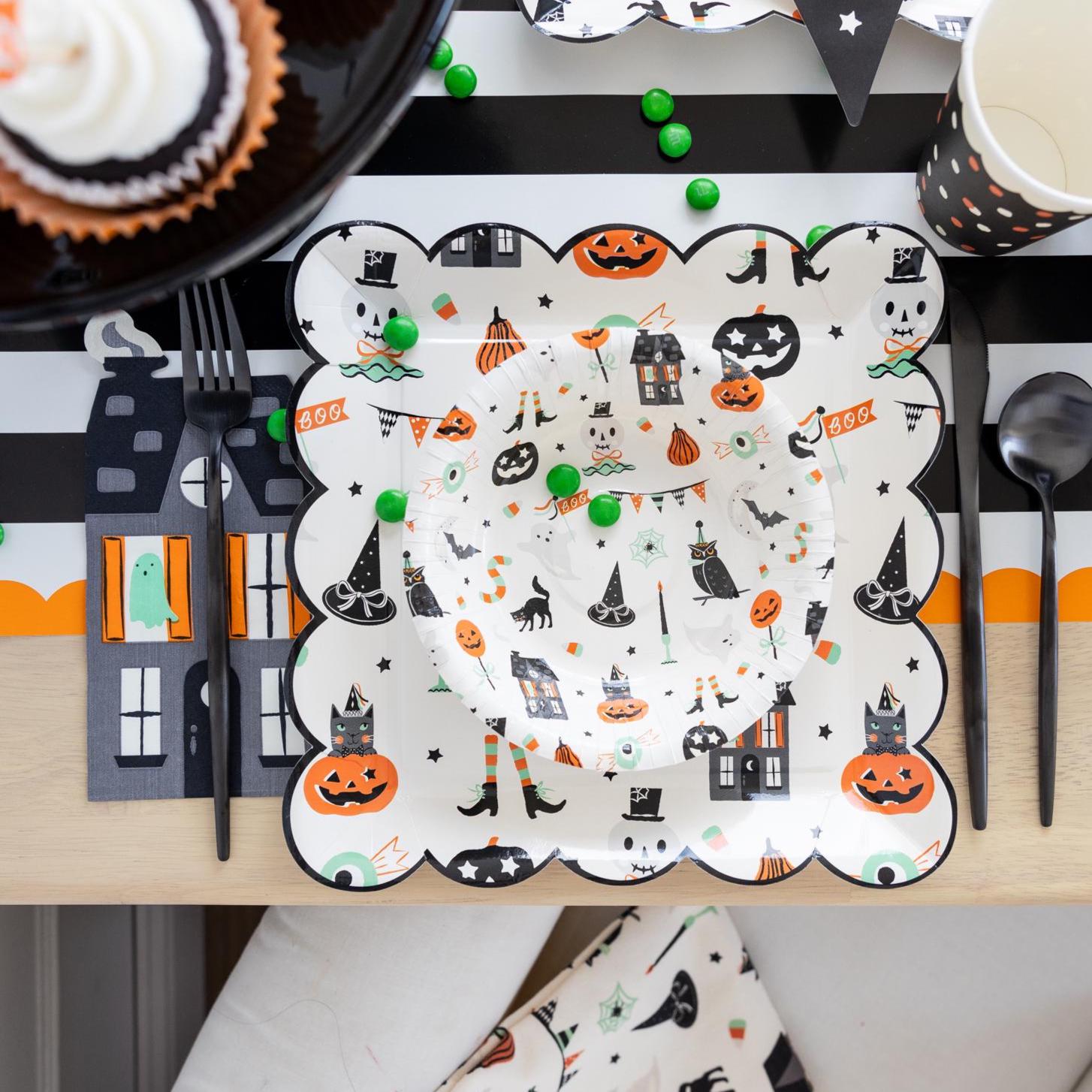 Haunted House Halloween Napkins 24ct - Stesha Party